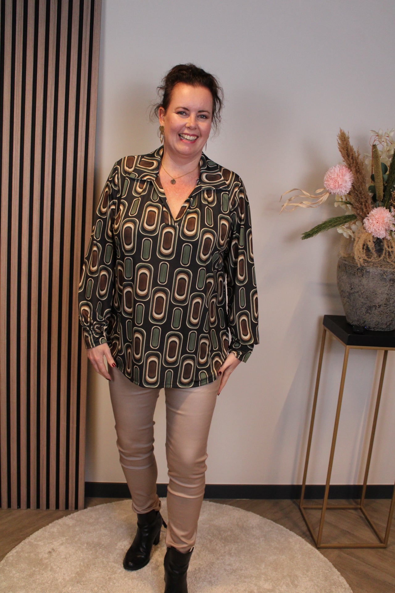 Chloe | Blouse met kraagje groen 48 t/m 52