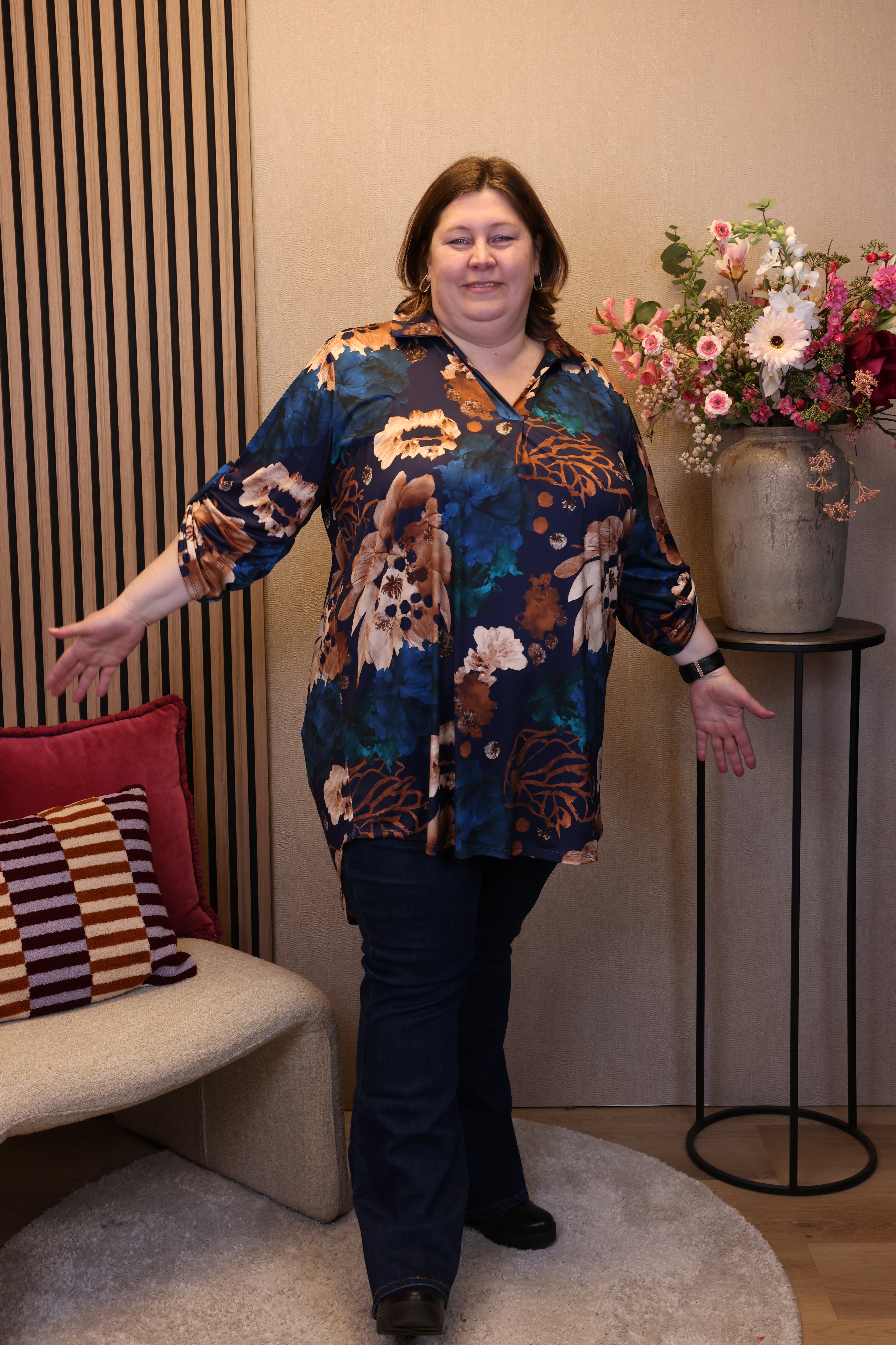 Tine | Tuniek blauw met kraagje