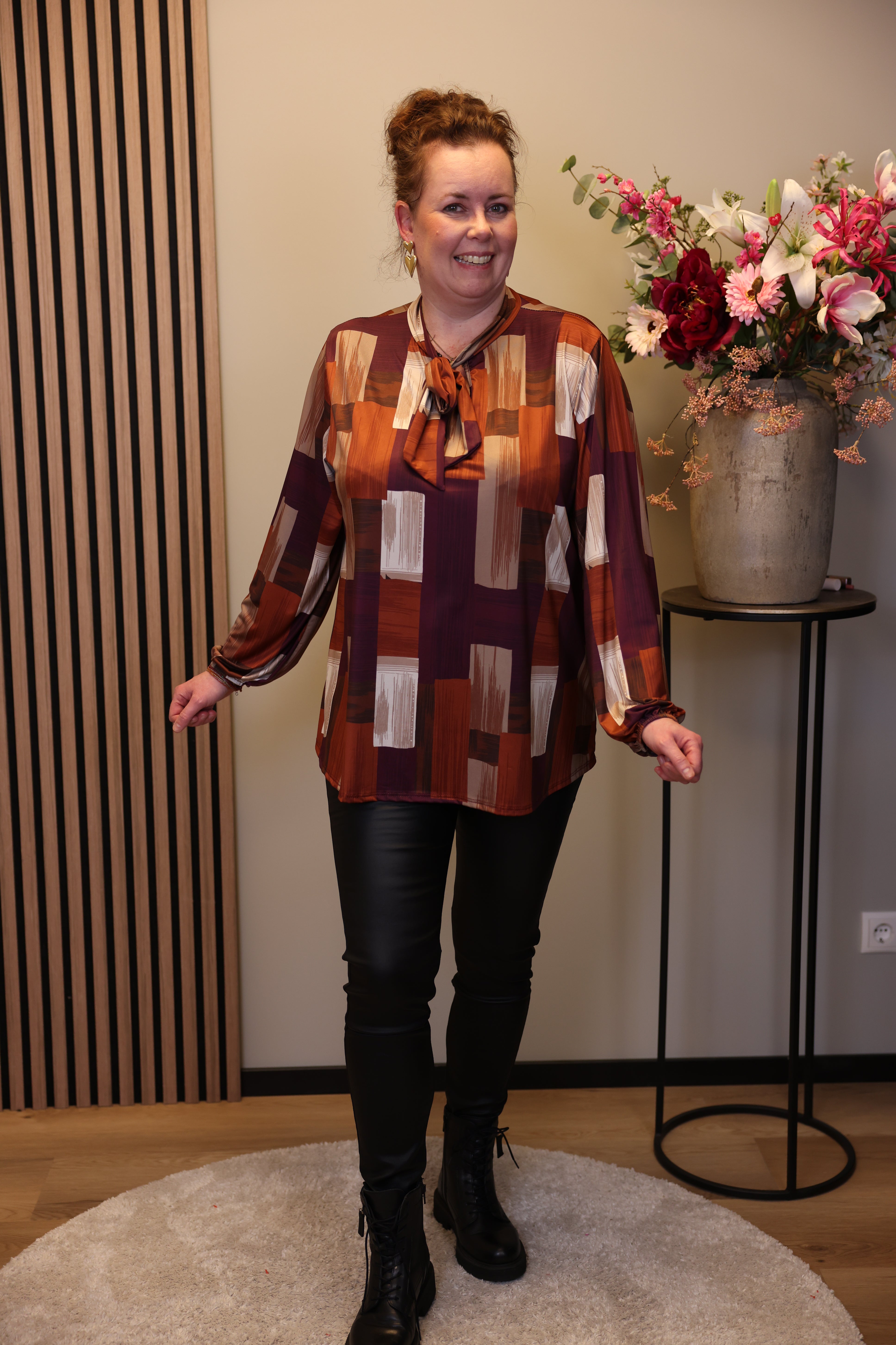 Janne | lederlook broek zwart 34 - 42