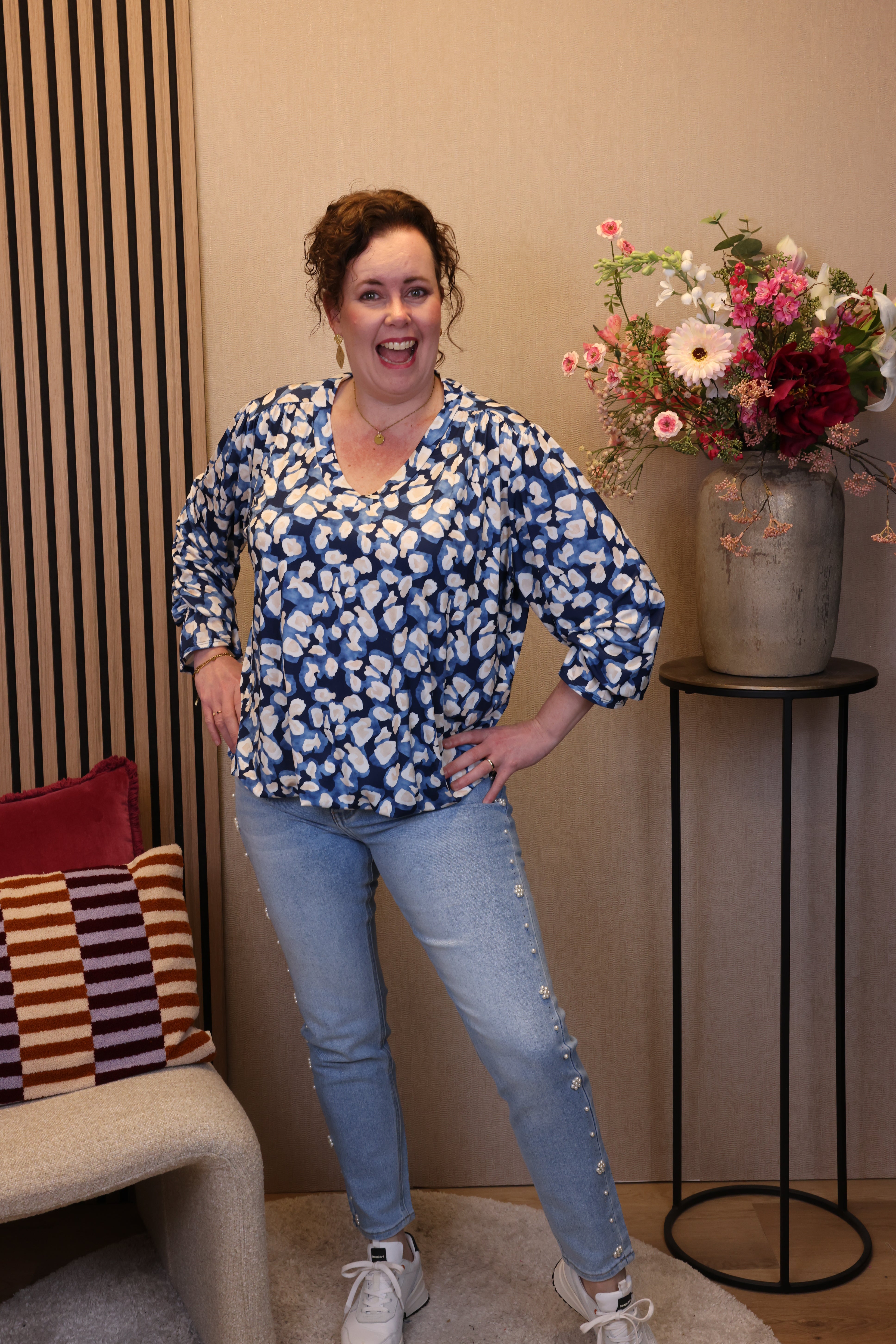 Evi | Ballon top blauw