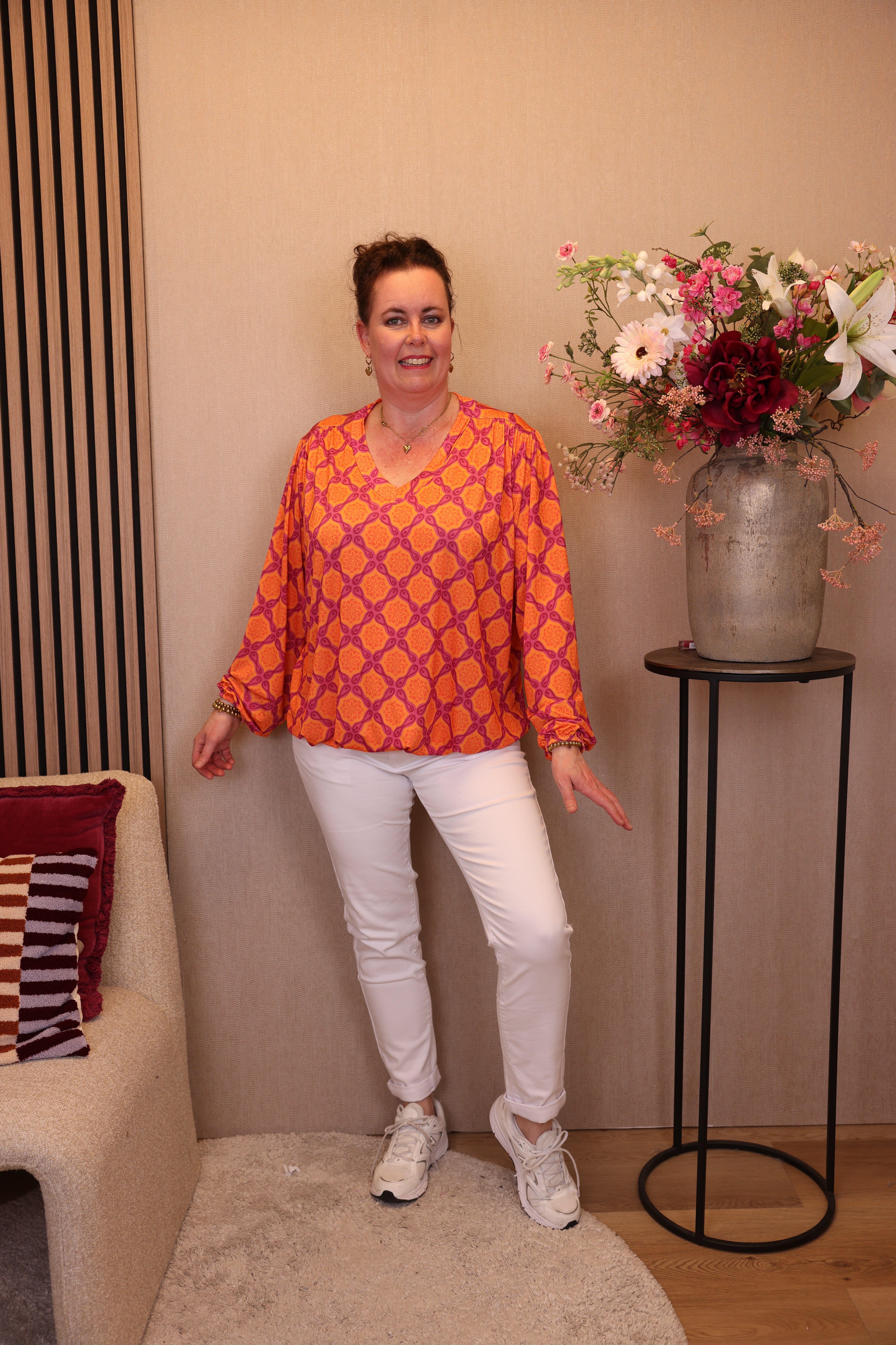 Lila | Ballon top oranje