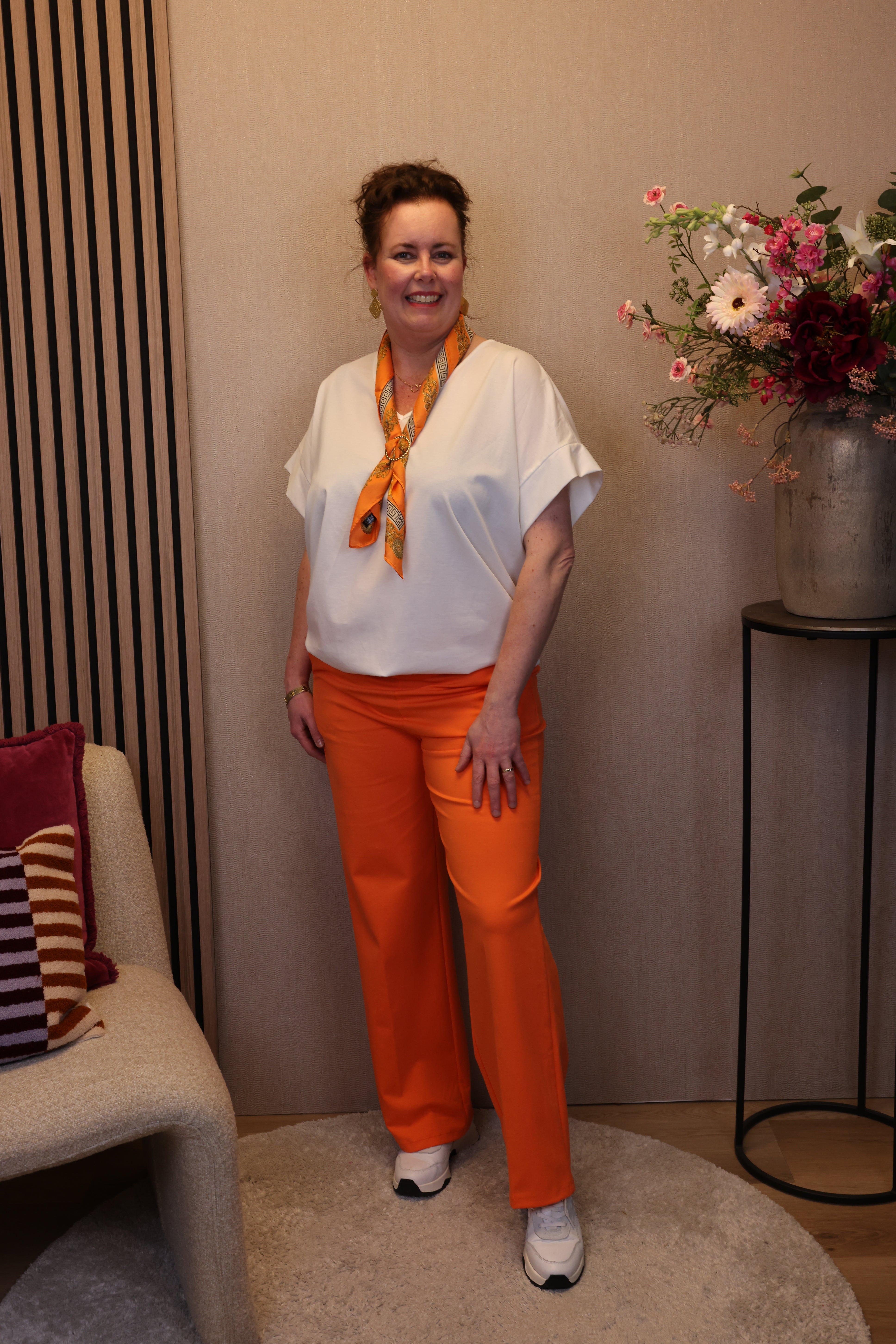 Saar | Luxe broek oranje