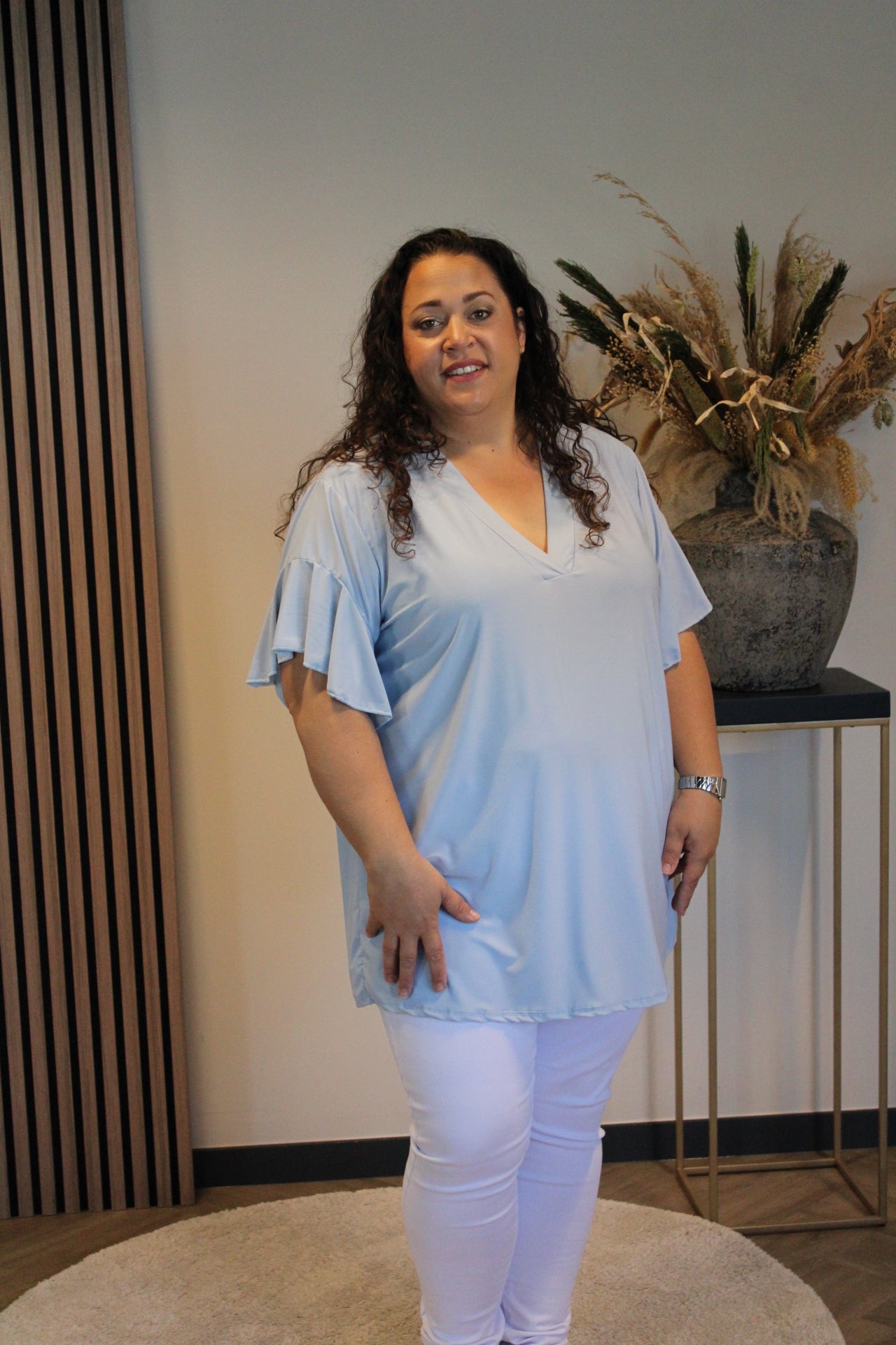 Mayra | Blouse baby blauw 48 t/m 52