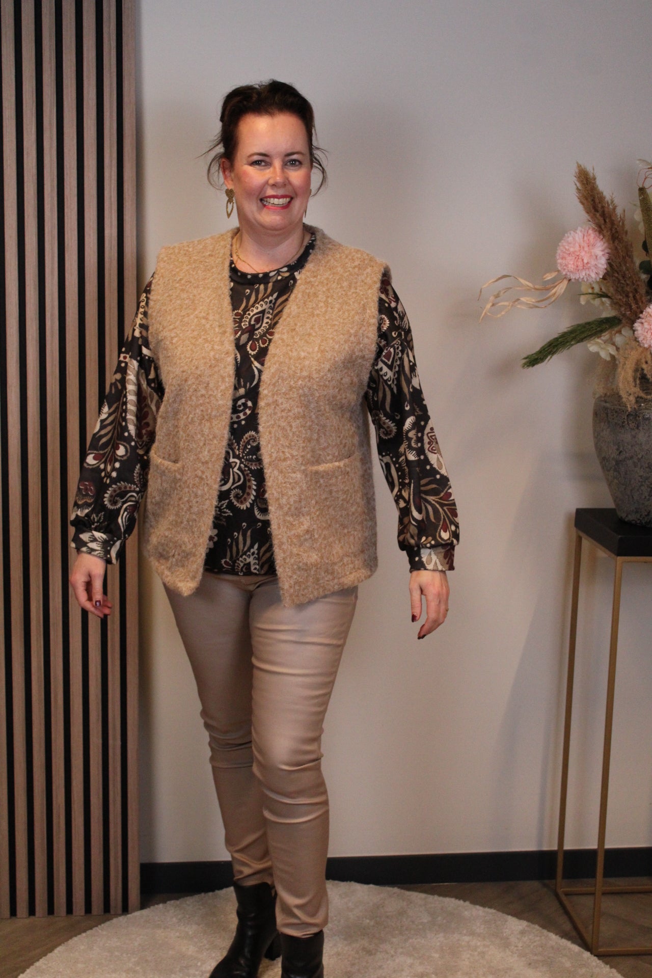 Luna | Gilet beige 54 t/m 58