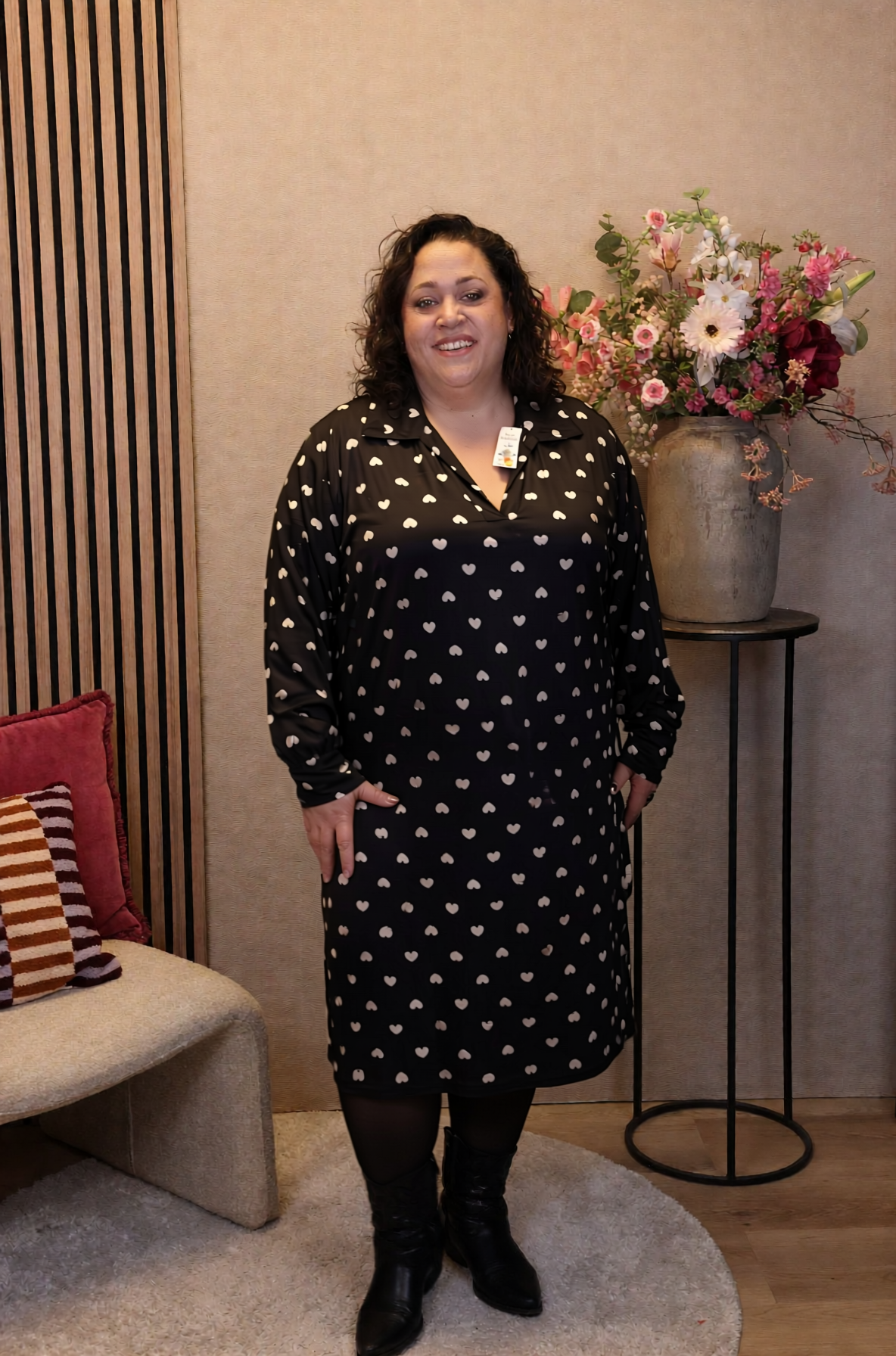 Liana | Jurk zwart met kraagje