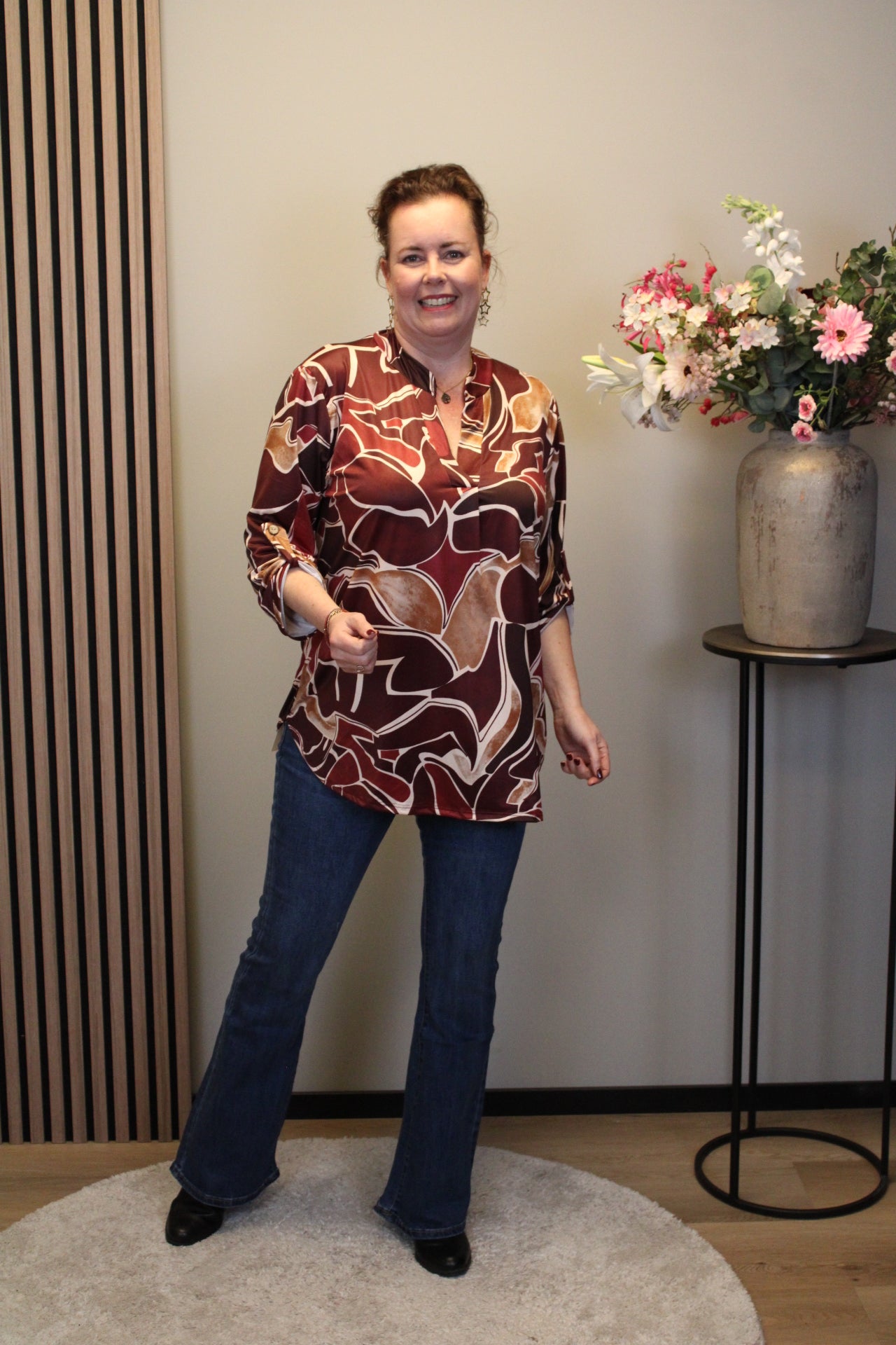 Hila | Blouse roze lange mouw 48 t/m 52