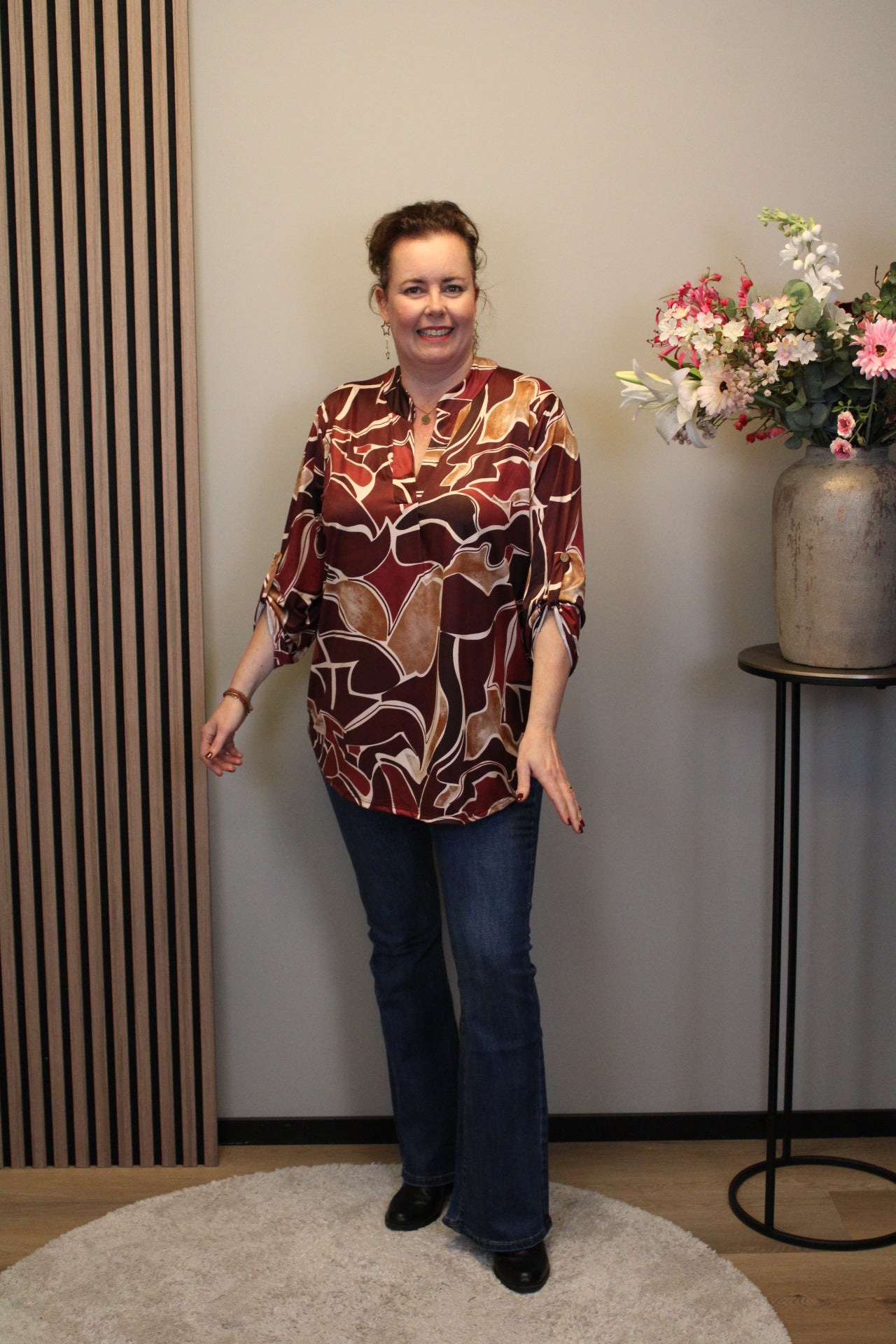 Hila | Blouse roze lange mouw 48 t/m 52