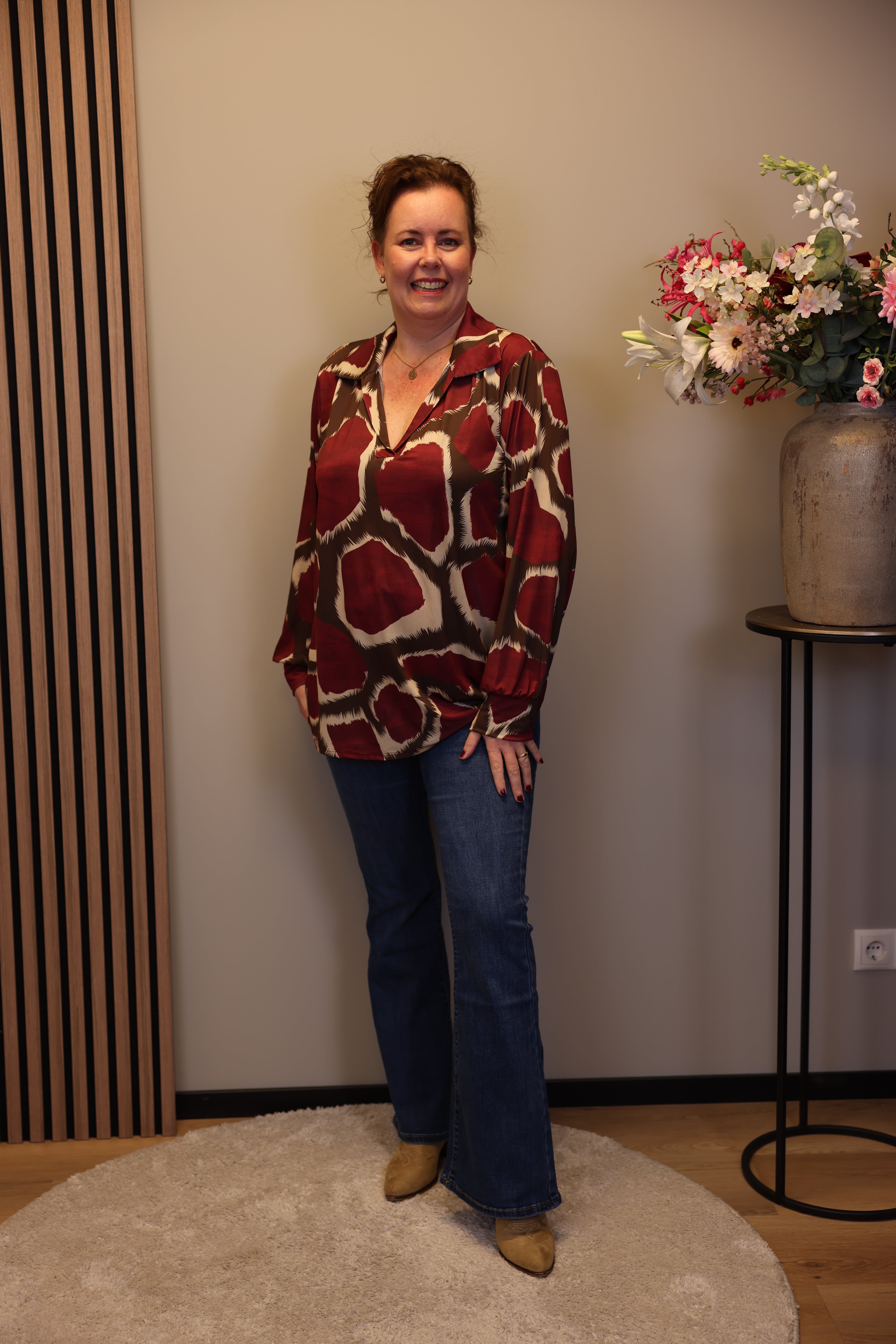 Laura | Blouse roze met kraagje 38 t/m 48