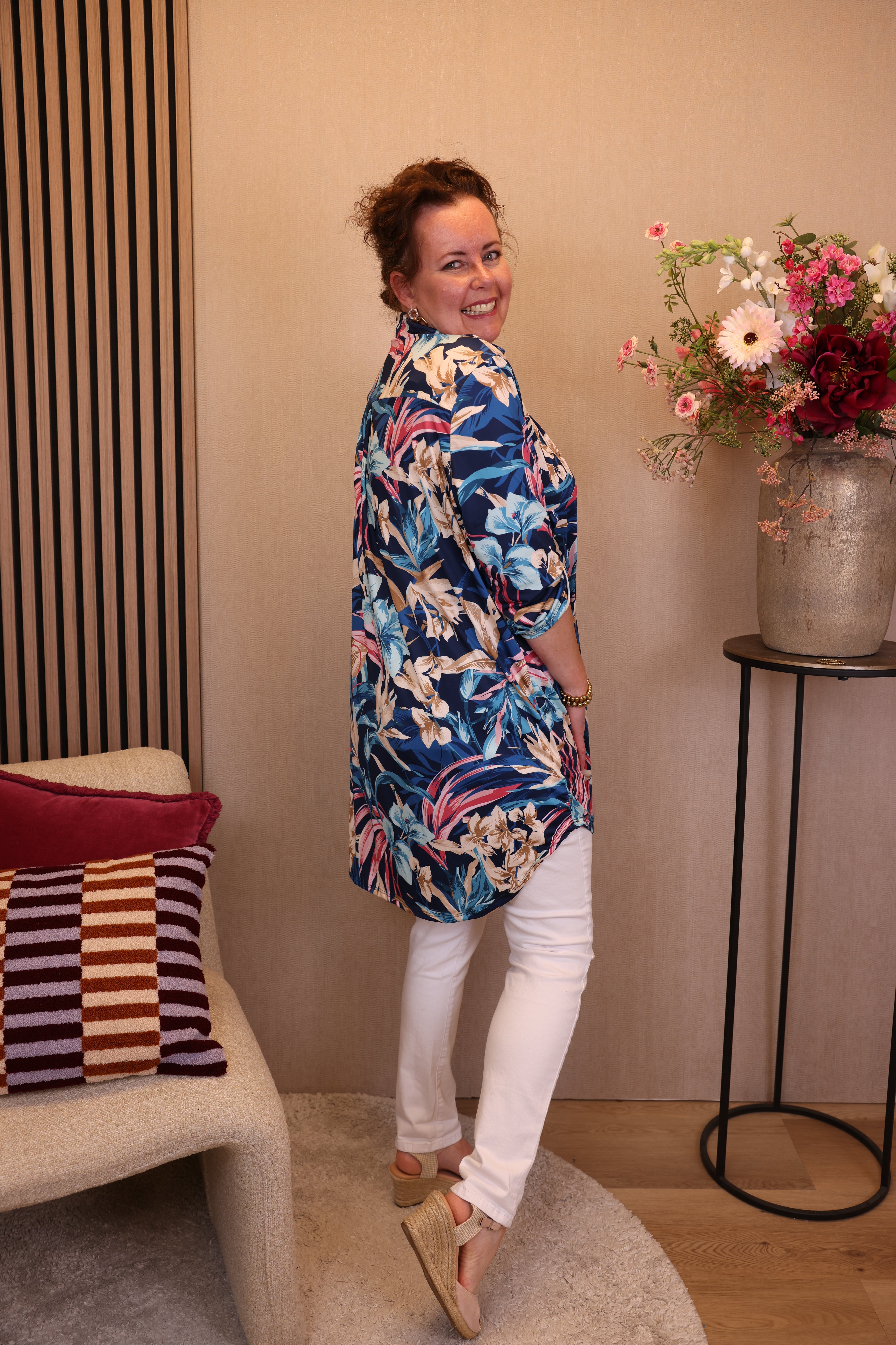 Lynn | Tuniek blauw met kraagje