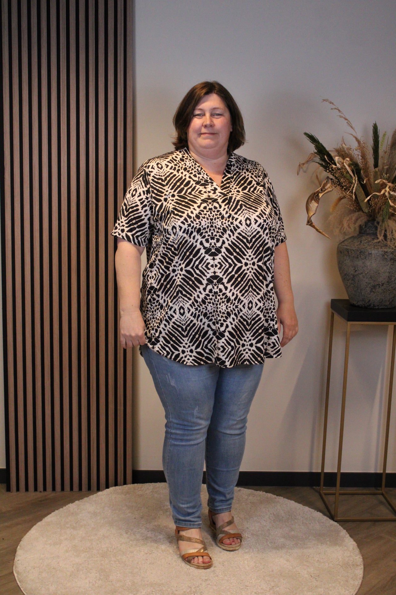 Fem | Blouse korte mouw 52 t/m 58