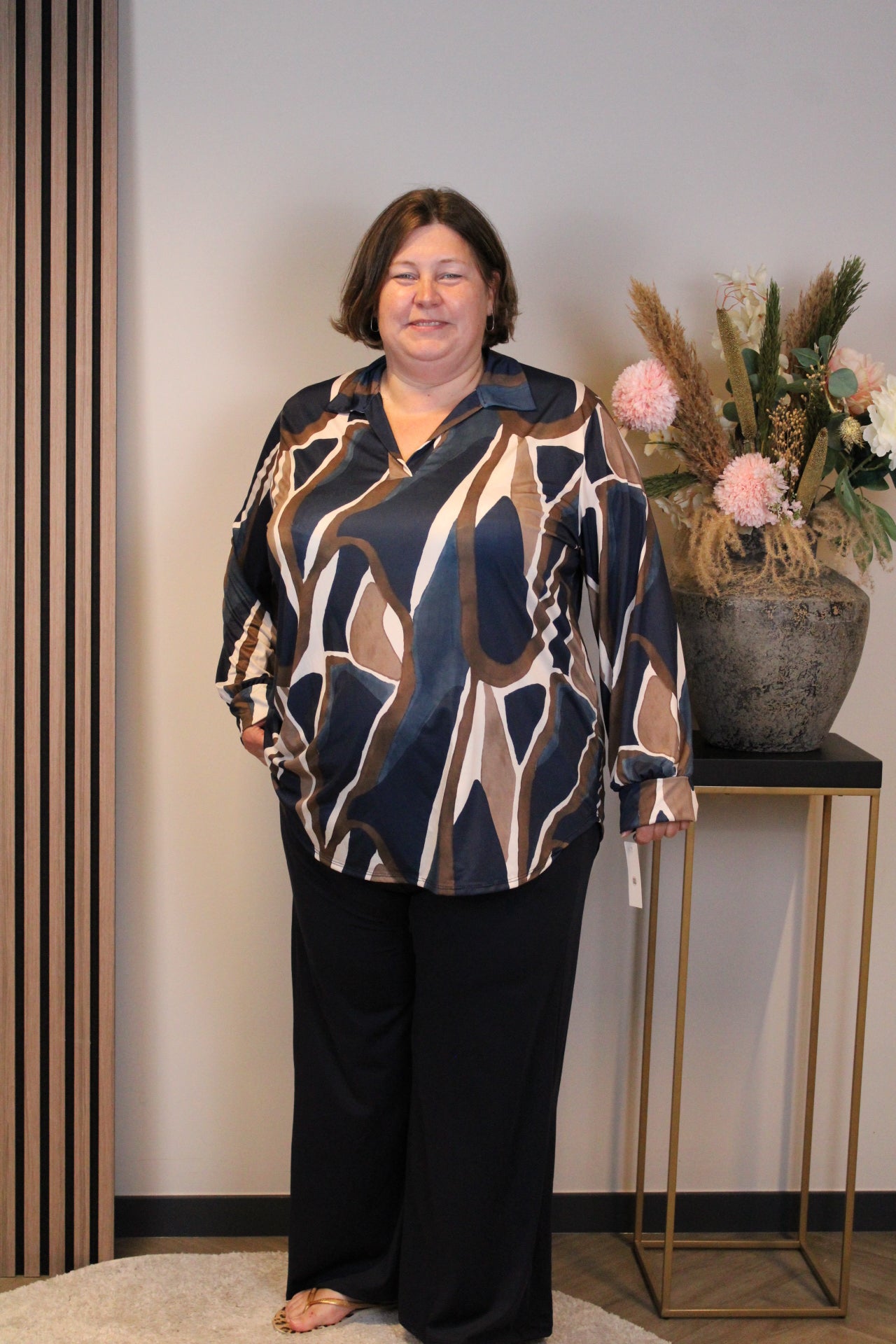 Florien | Blouse blauw met kraagje