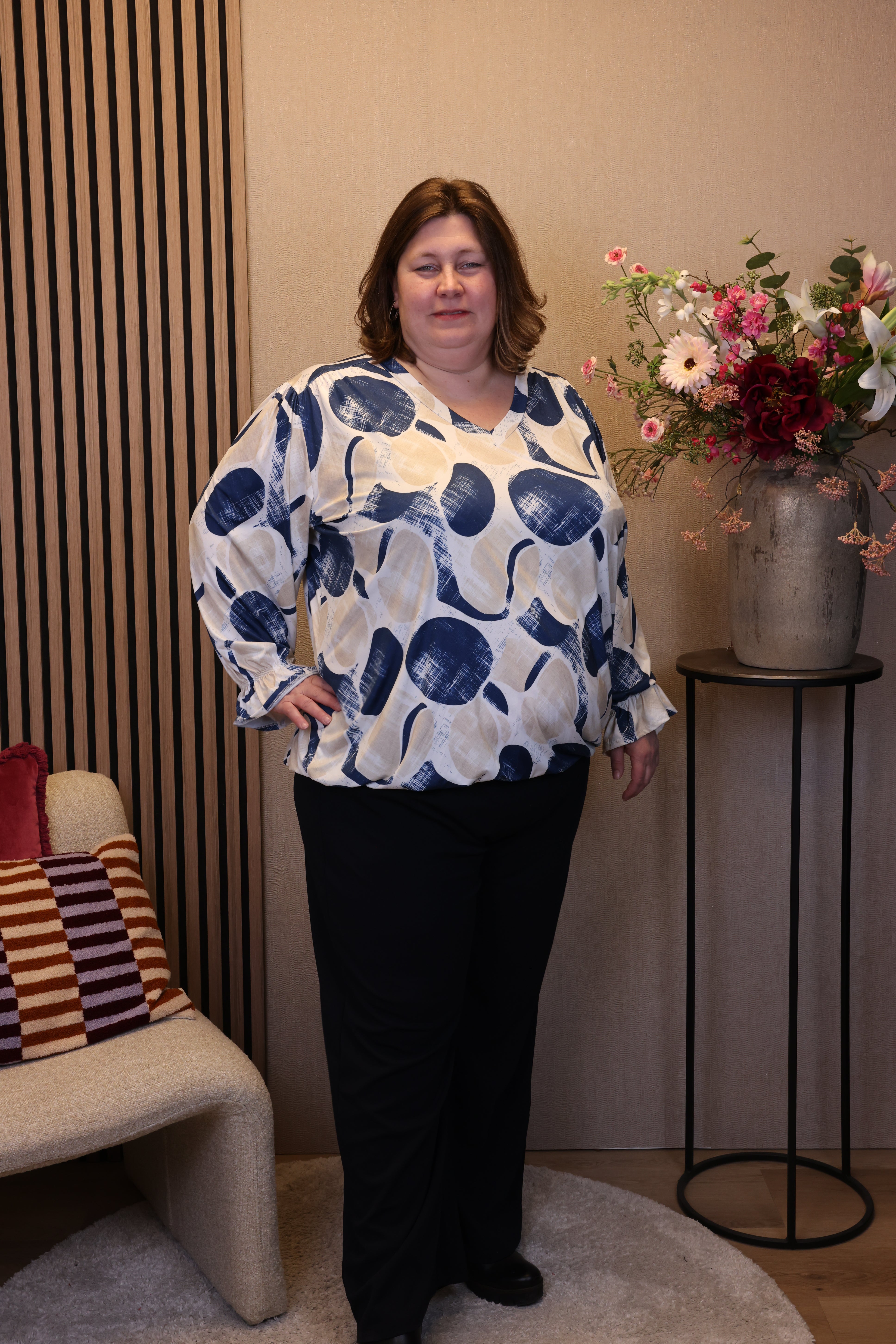 Saar | Ballon top blauw