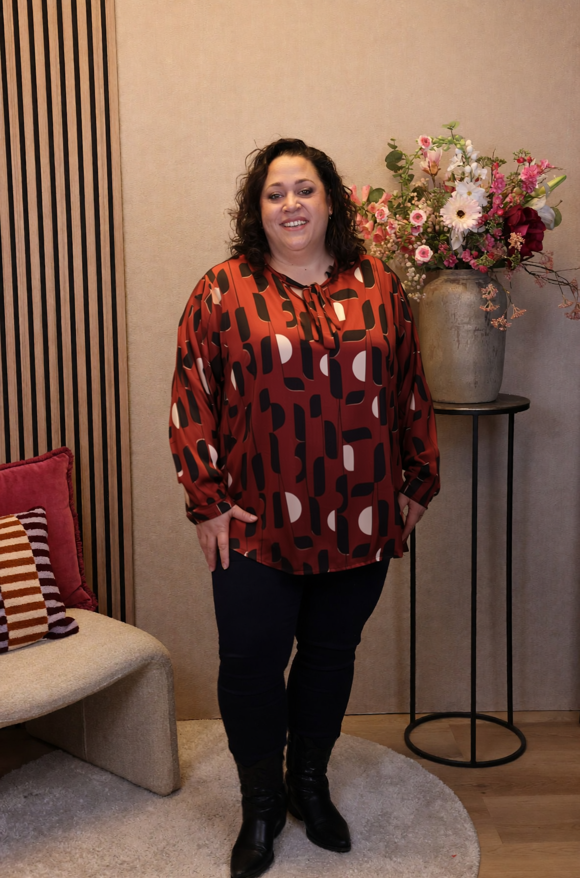 Daniela | Blouse rood met strik