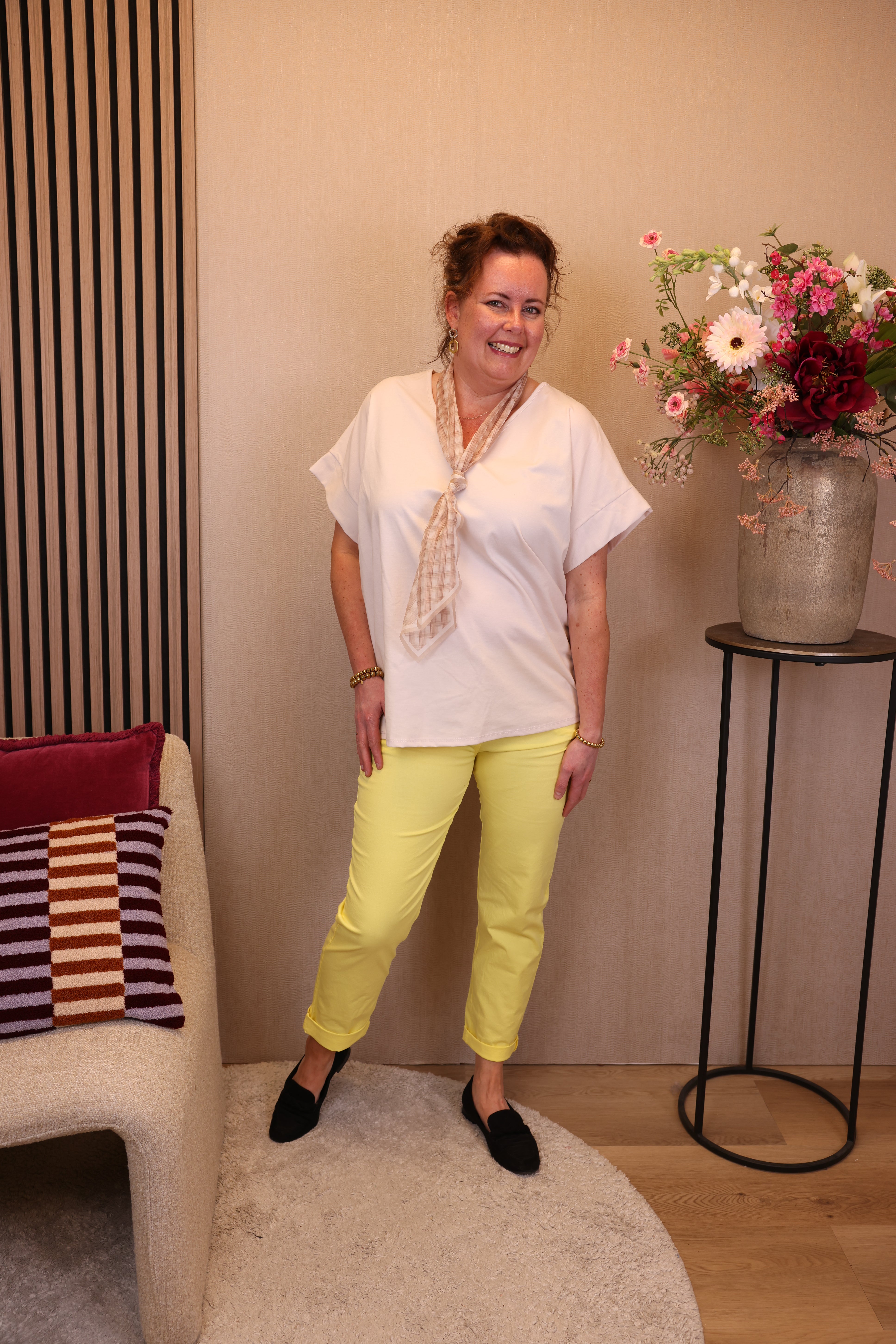Tessa | Stretch broek geel