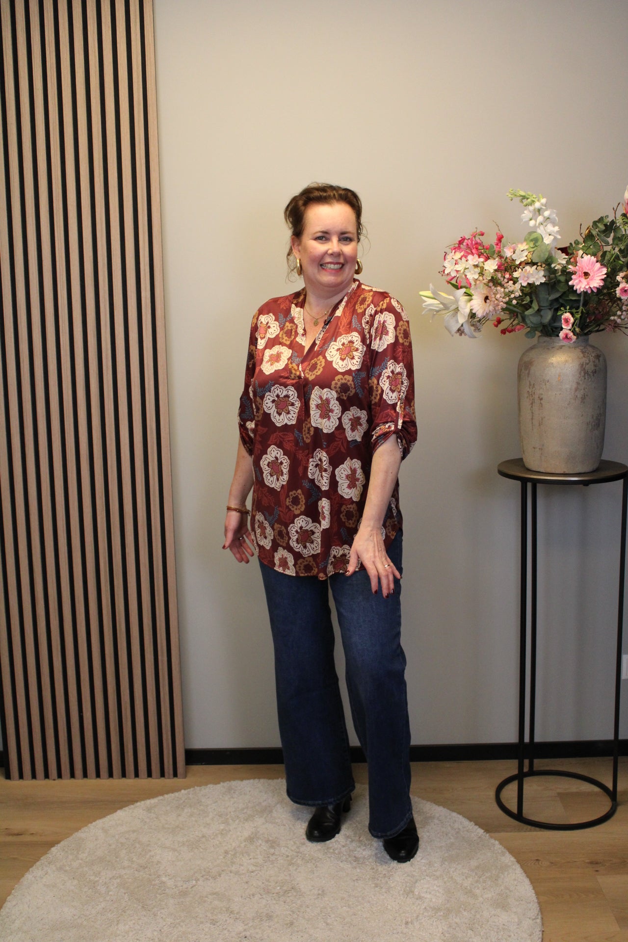 Olivia | Blouse roze lange mouw 48 t/m 52