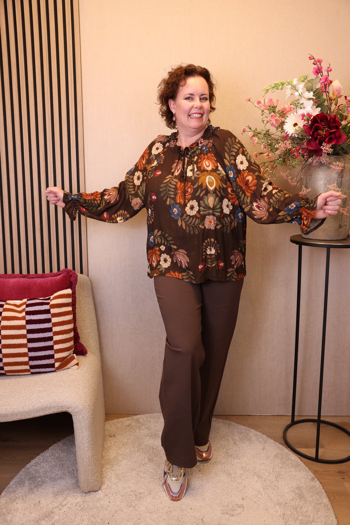 Tess | Blouse bruin viscose