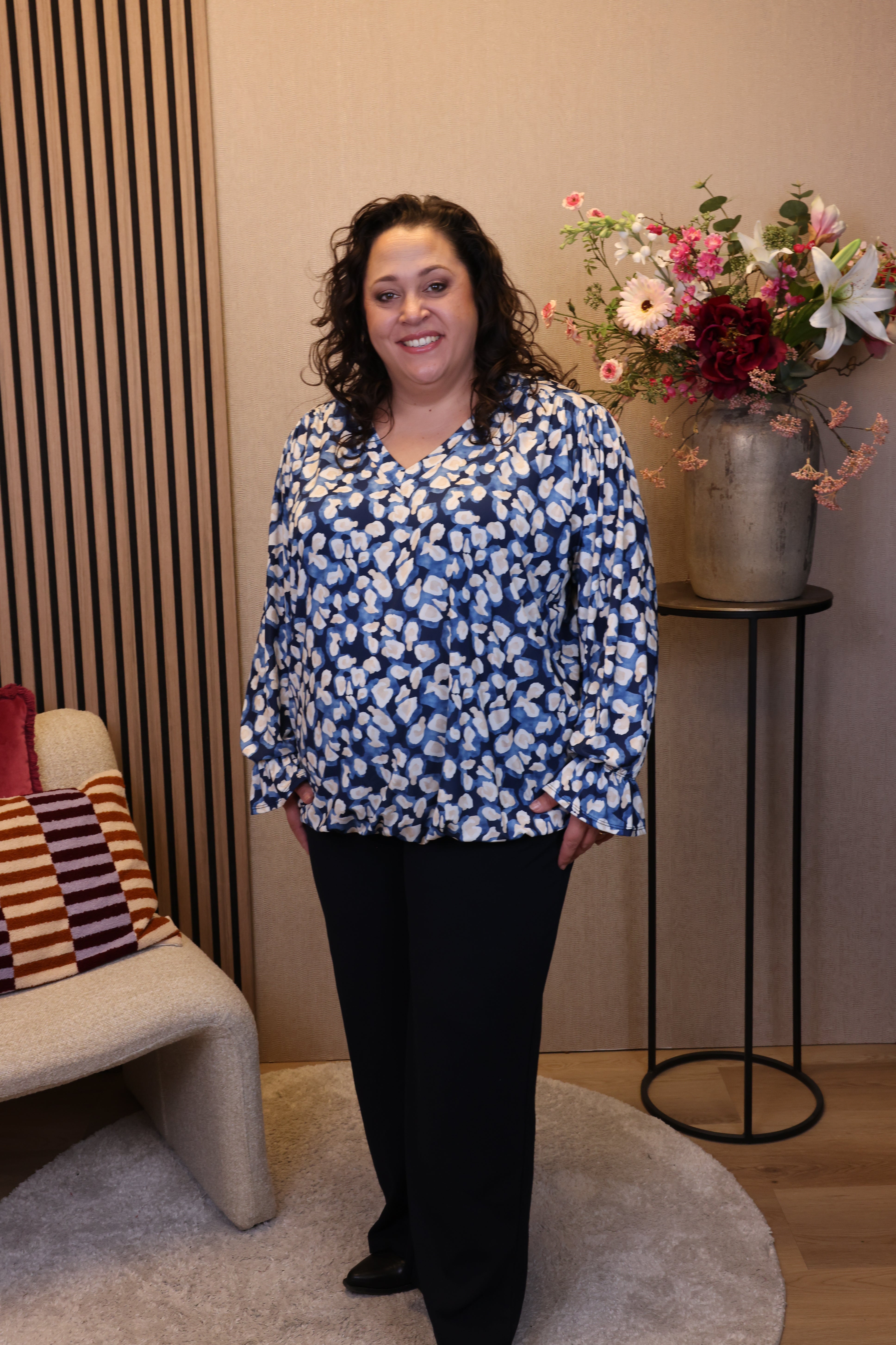 Evi | Ballon top blauw