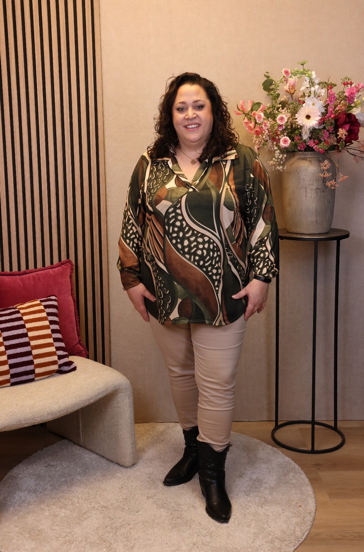 Kalina | Blouse groen met kraagje