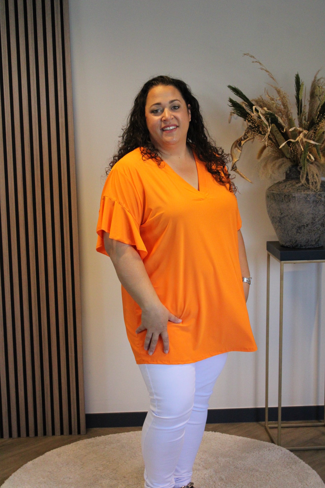 Mayra | Blouse oranje 48 t/m 52