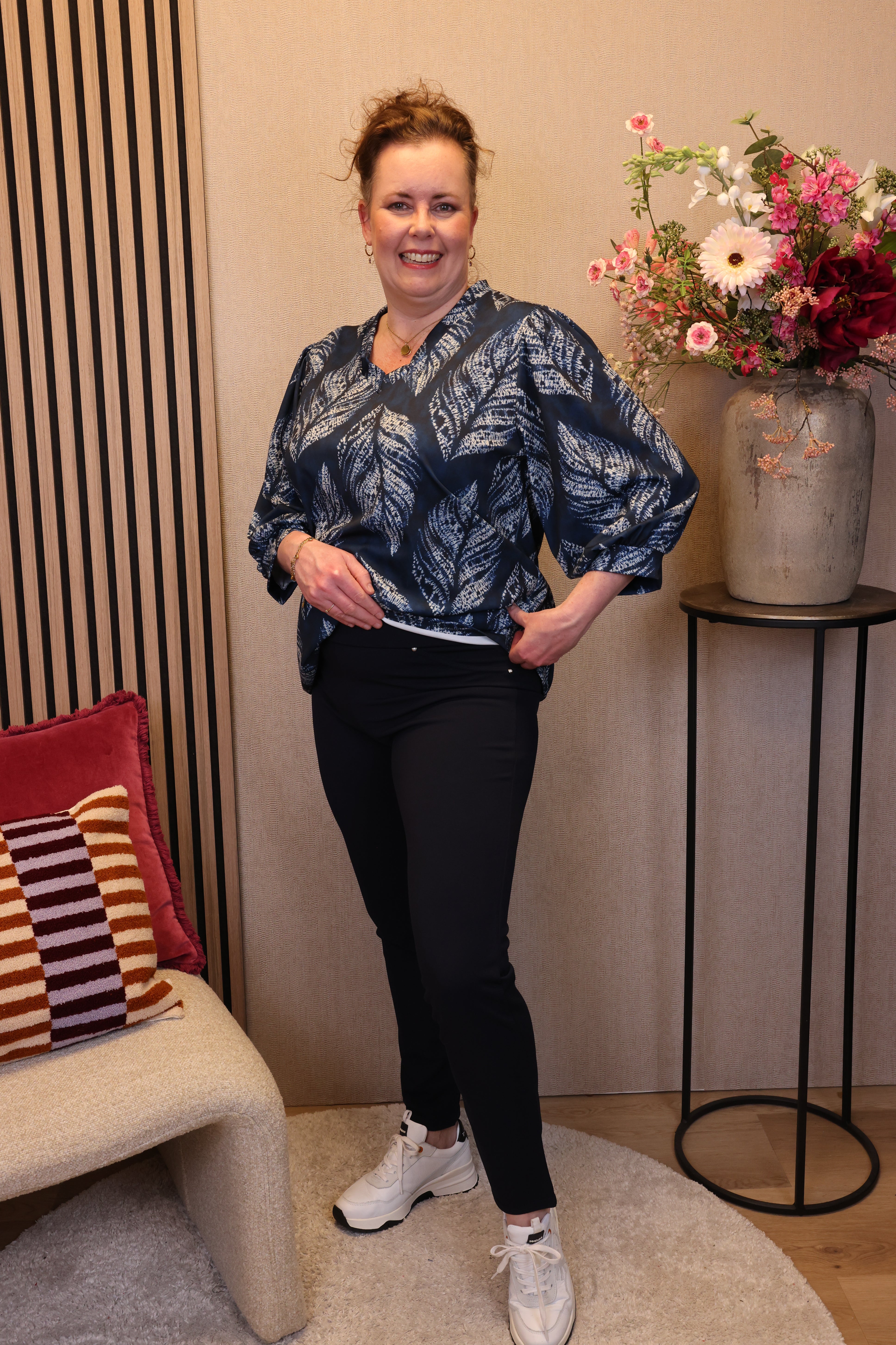 Lilly | Broek navy viscose