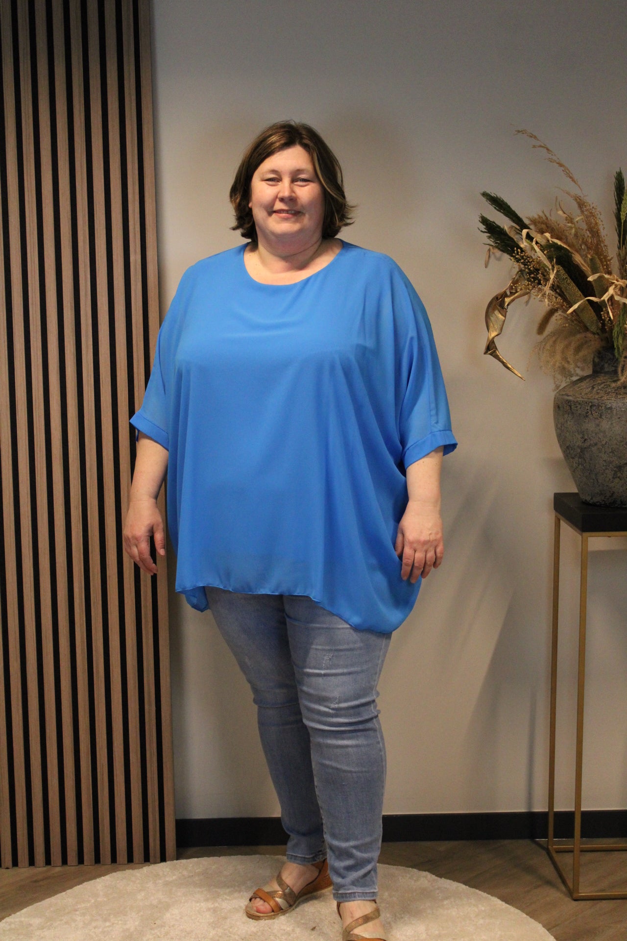 Lou | Blouse licht blauw 52 t/m 58