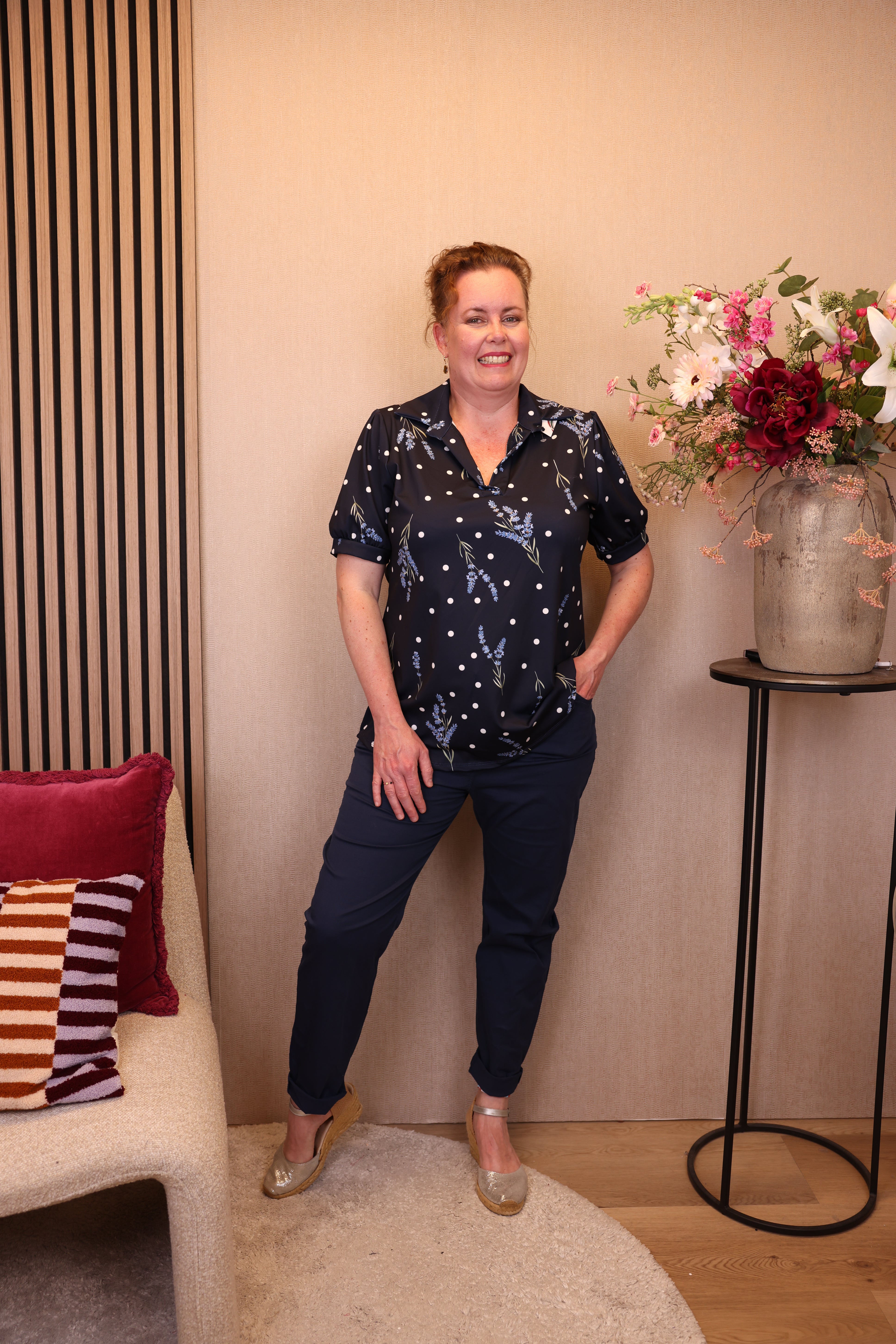 Lavendel | Top met kraagje blauw