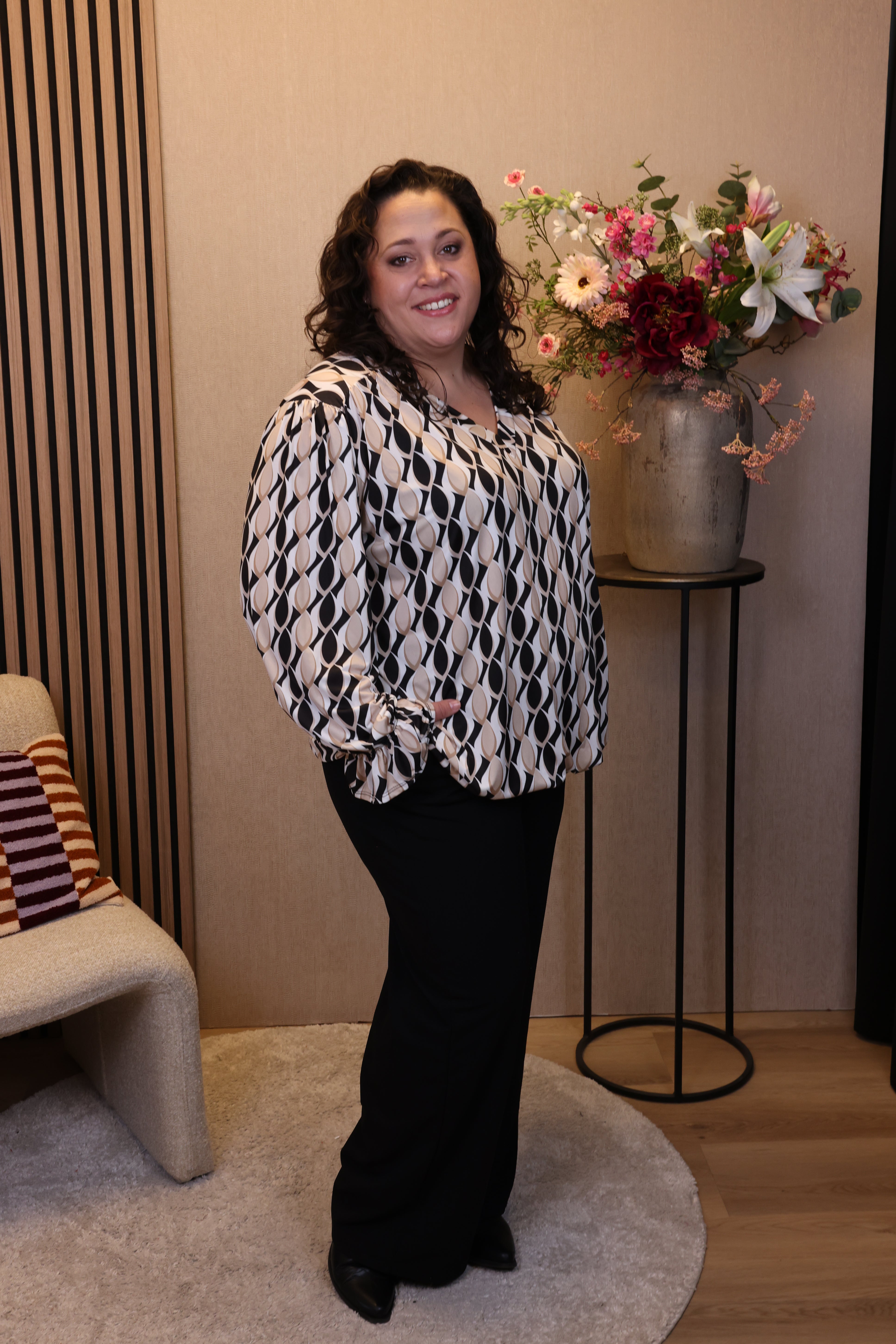 Lente | Ballon top zwart