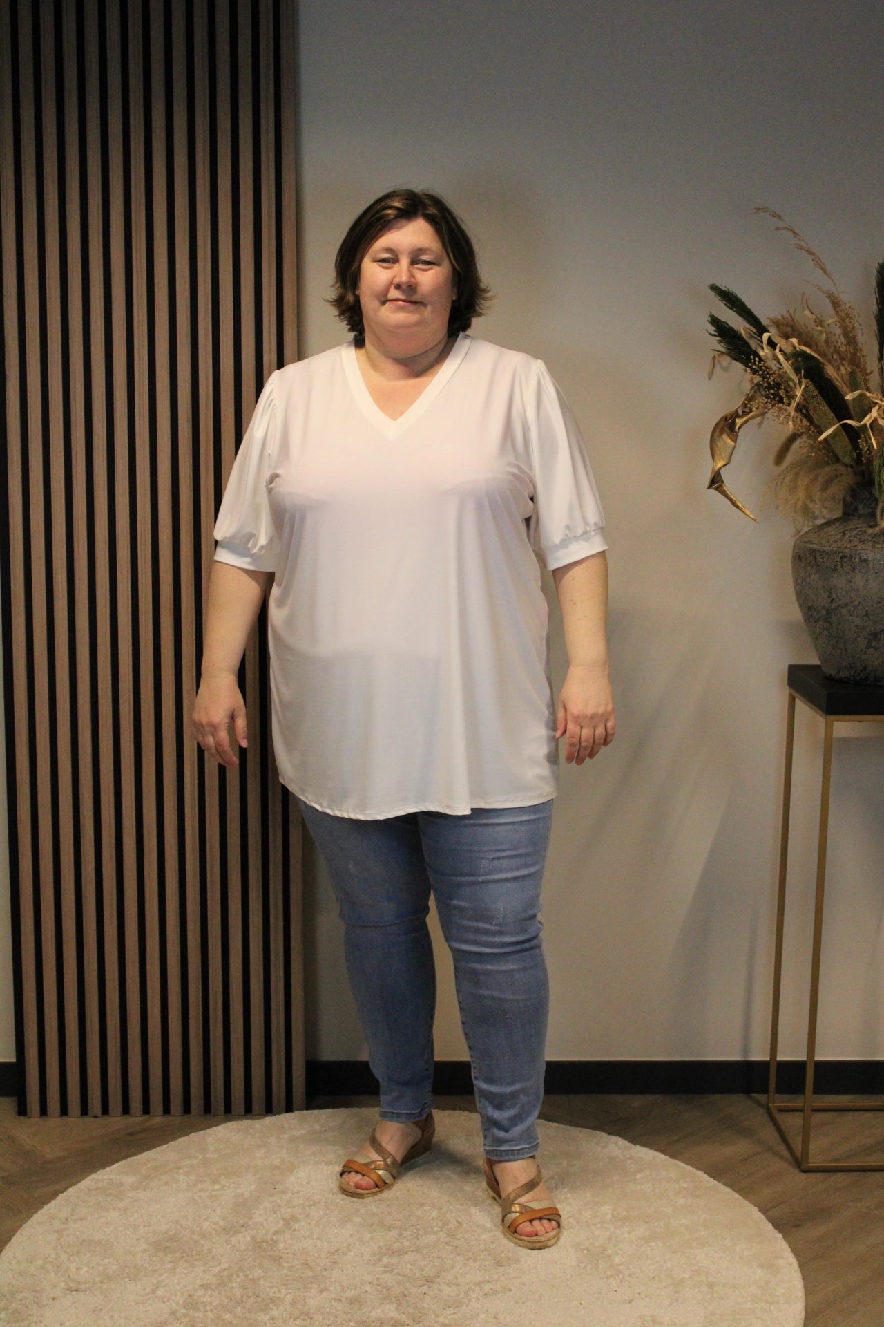 Fay | Blouse wit korte mouw 52 t/m 58