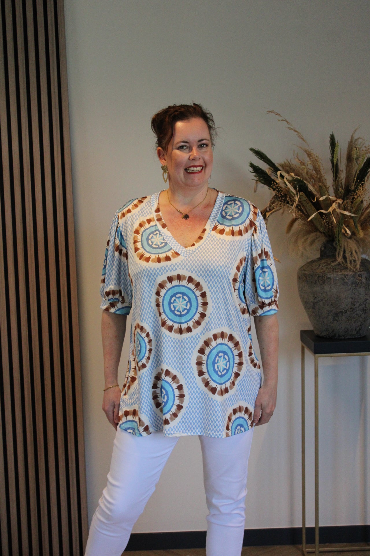 Fien | Blouse korte mouw 40 t/m 48
