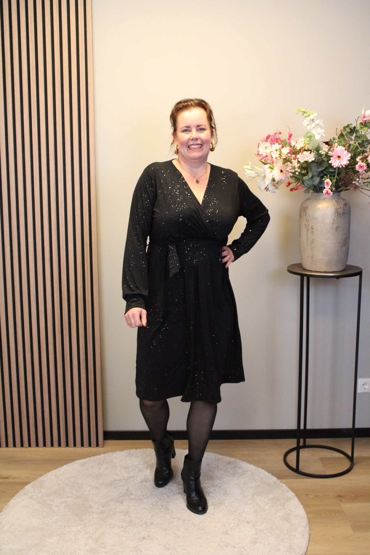 Maya glitter | Jurk zwart kort 46 t/m 50