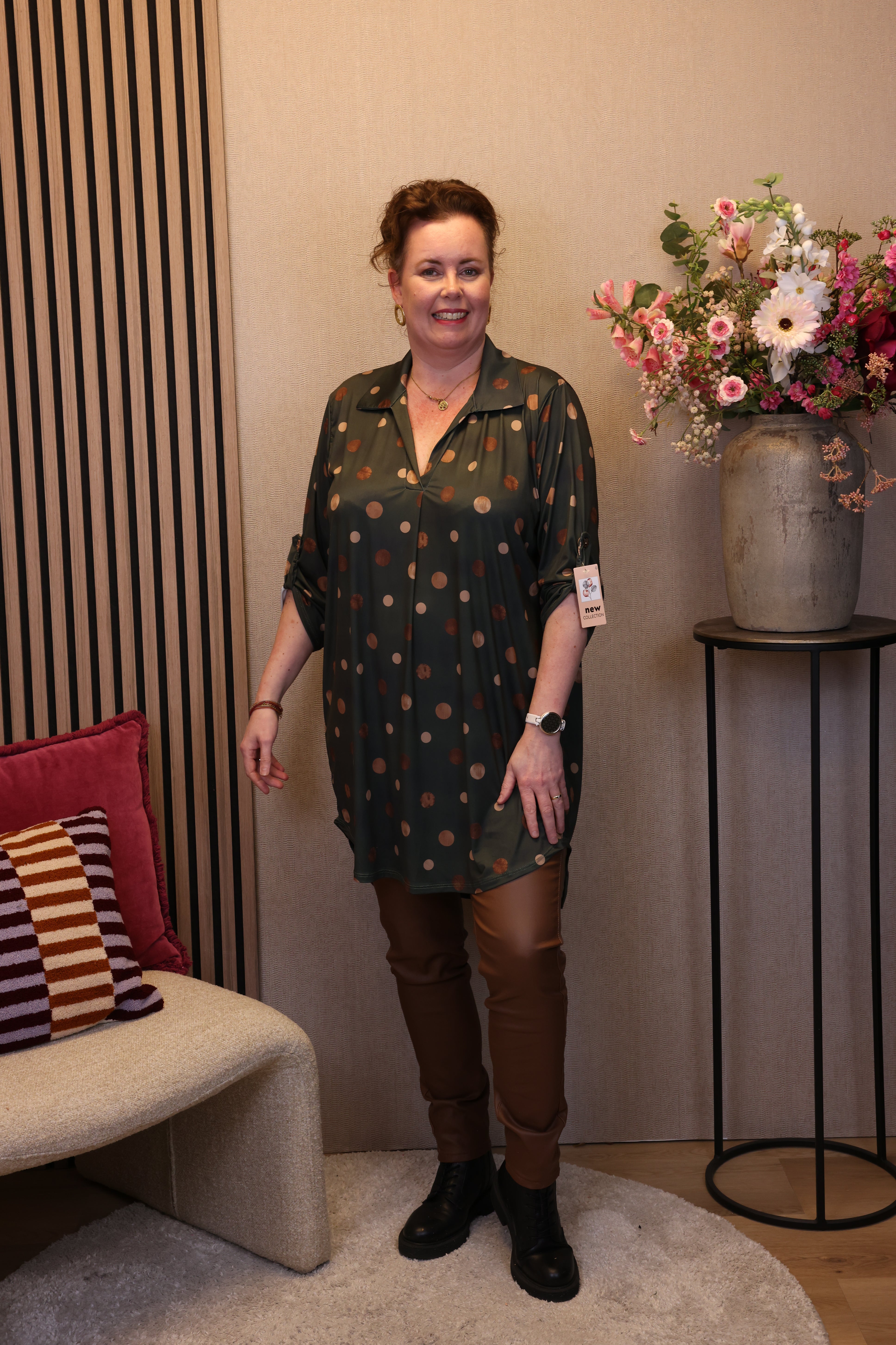 Rika | Tuniek groen met kraagje