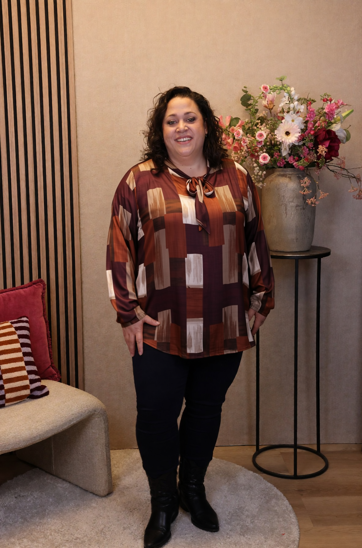Myrthe | Blouse oranje met strik