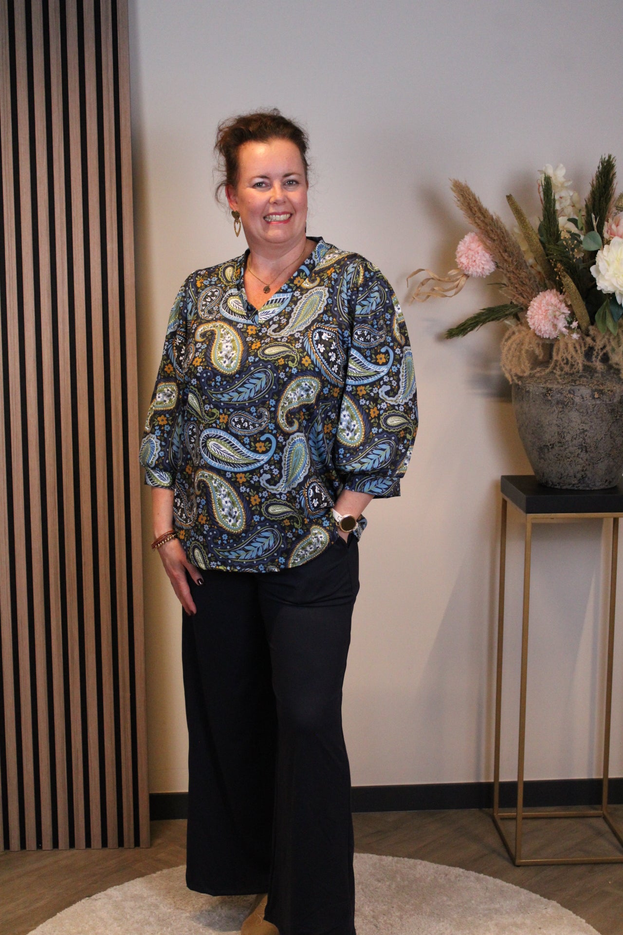 Pien | Top blauw 3/4-mouw 40 t/m 44