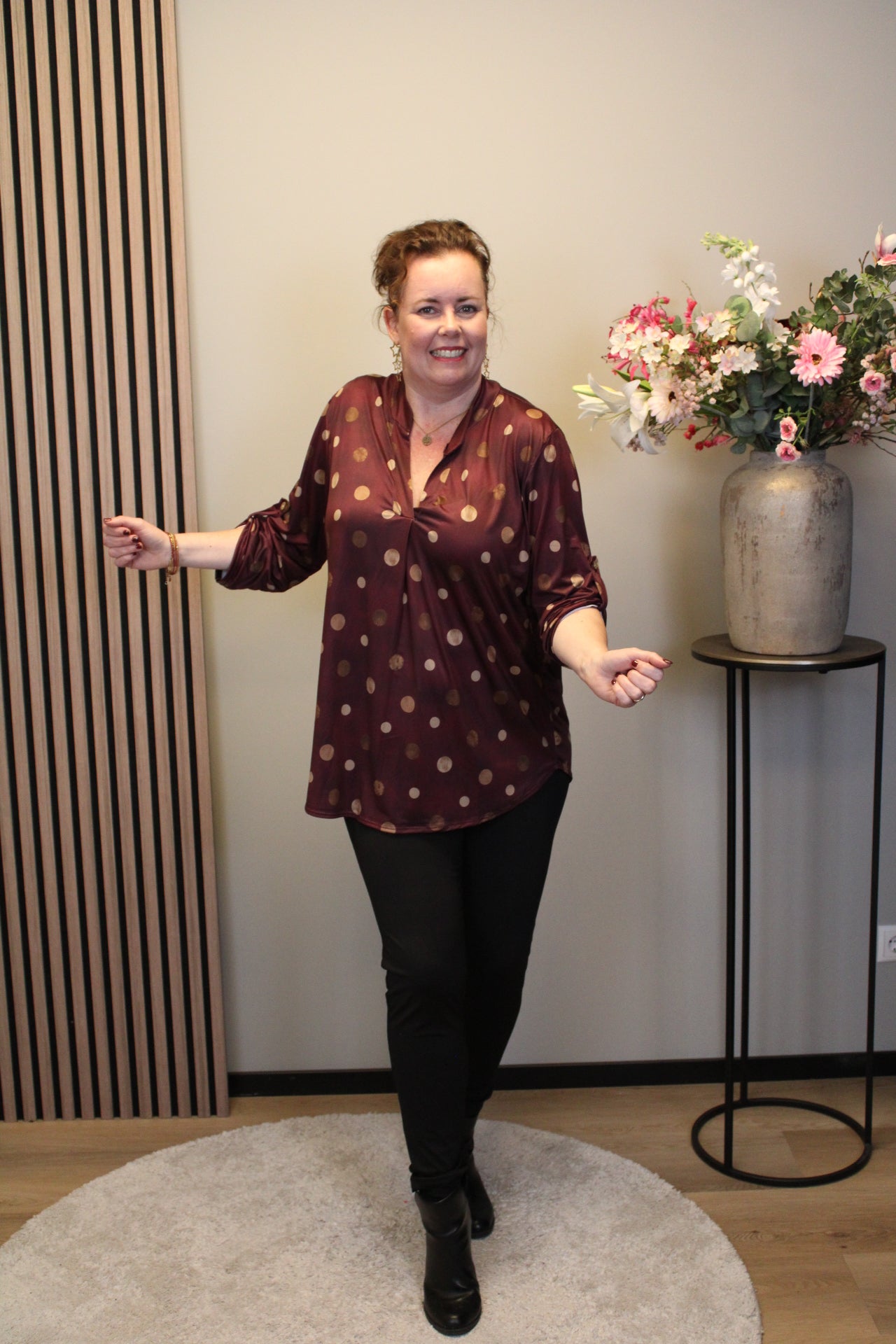 Esmee | Blouse roze lange mouw 38 t/m 48