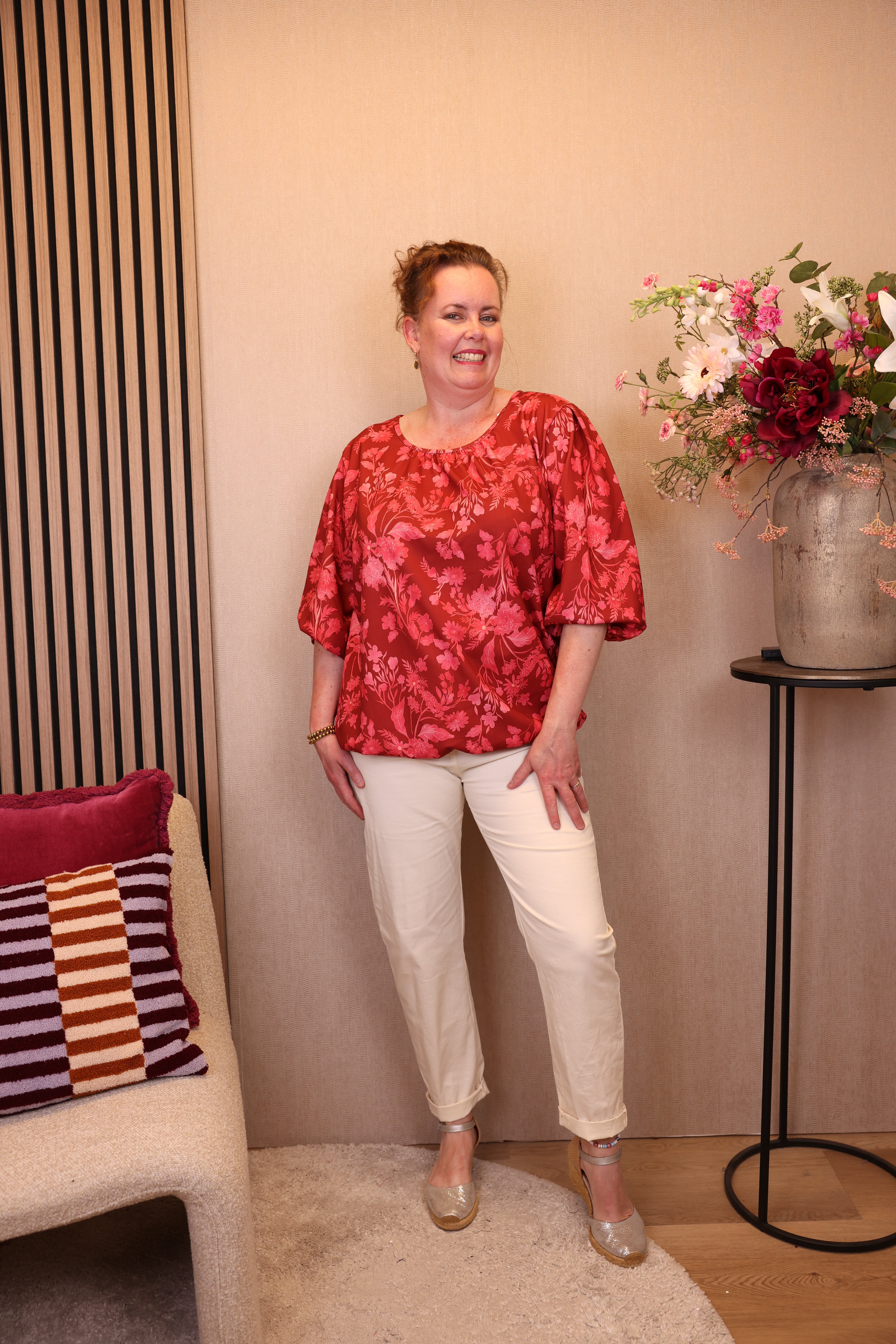 Roosmarijn | Ballon top rood