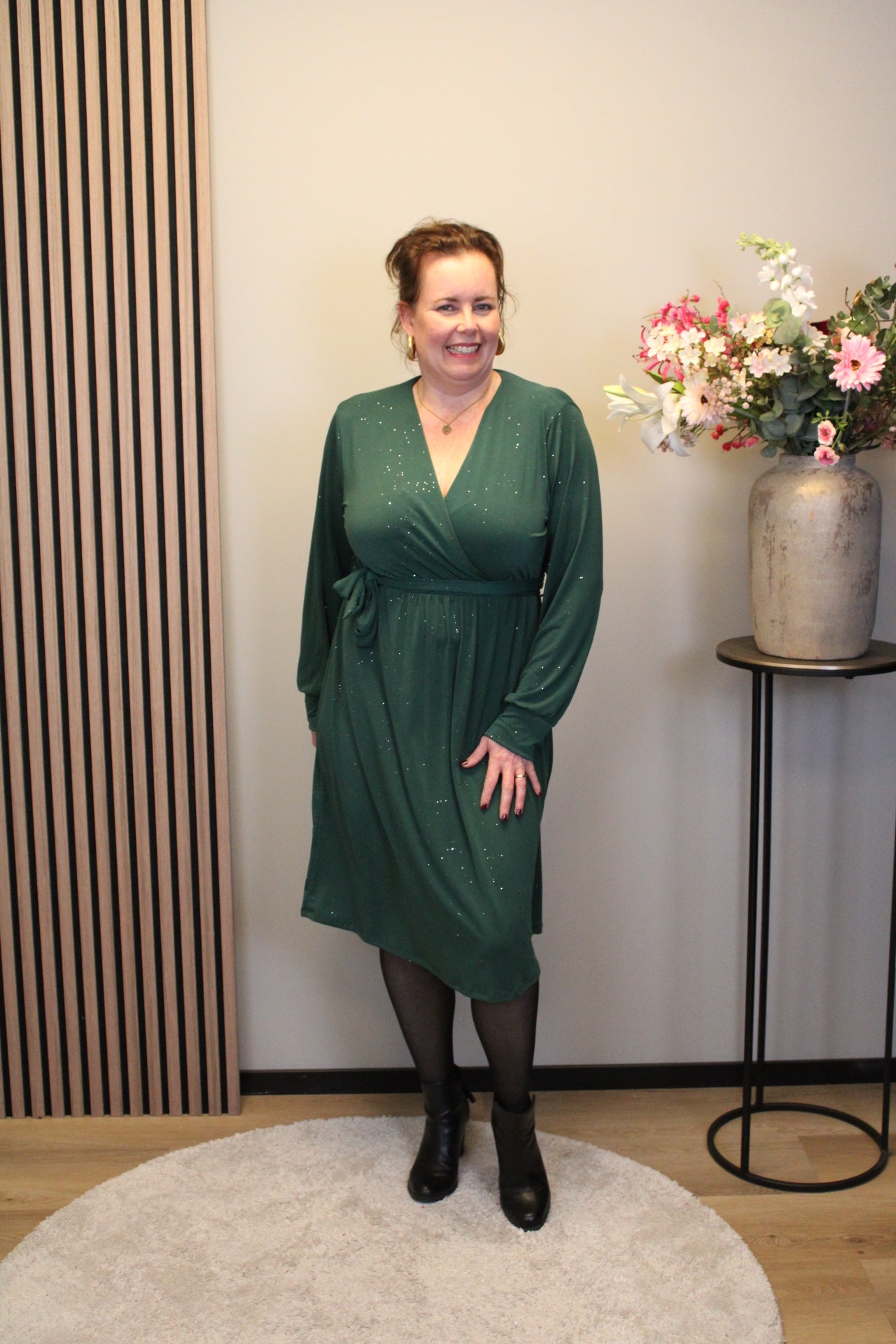 Maya glitter | Jurk fles groen kort 46 t/m 50