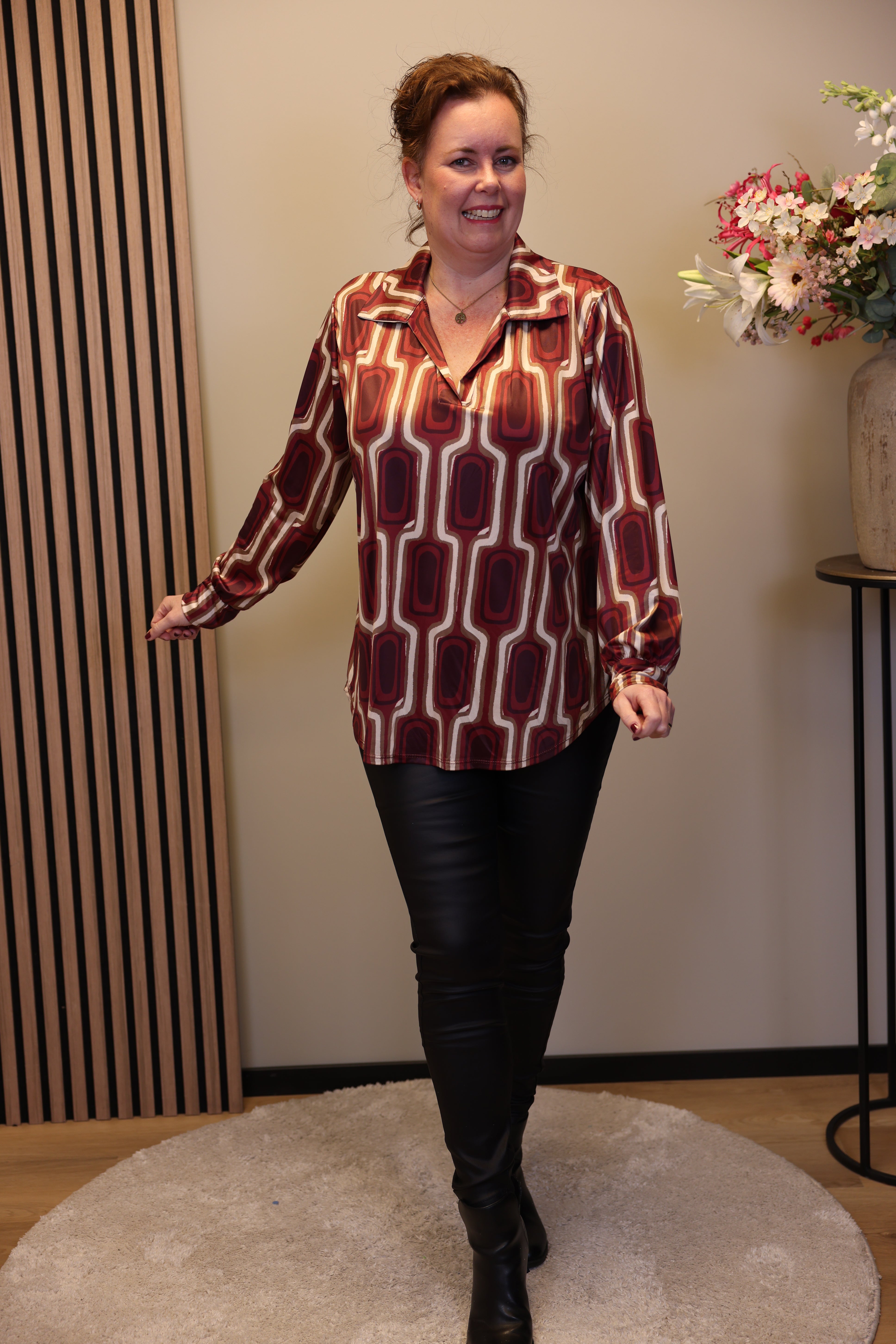 Lieneke | Blouse roze met kraagje 48 t/m 52
