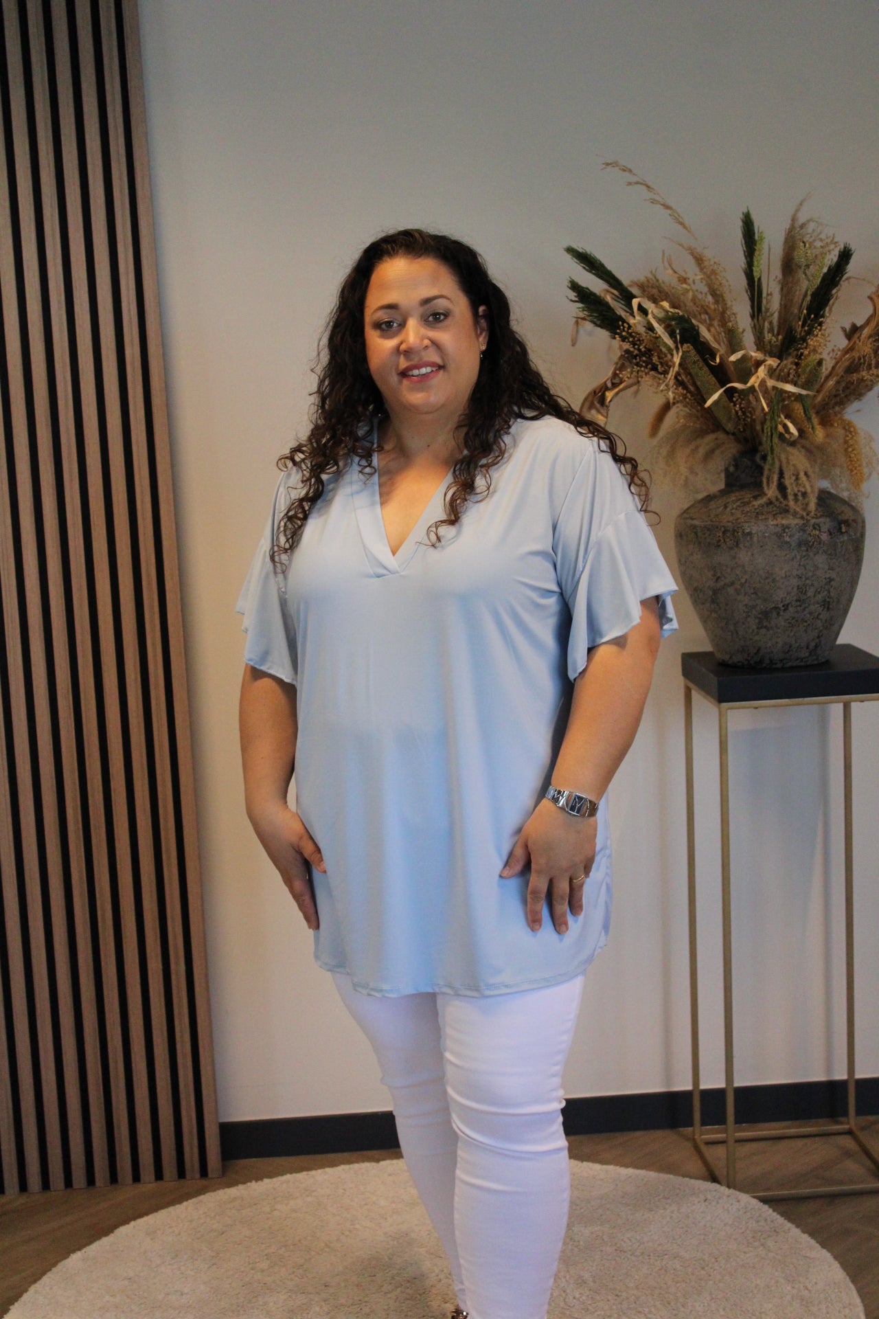 Mayra | Blouse baby blauw 48 t/m 52