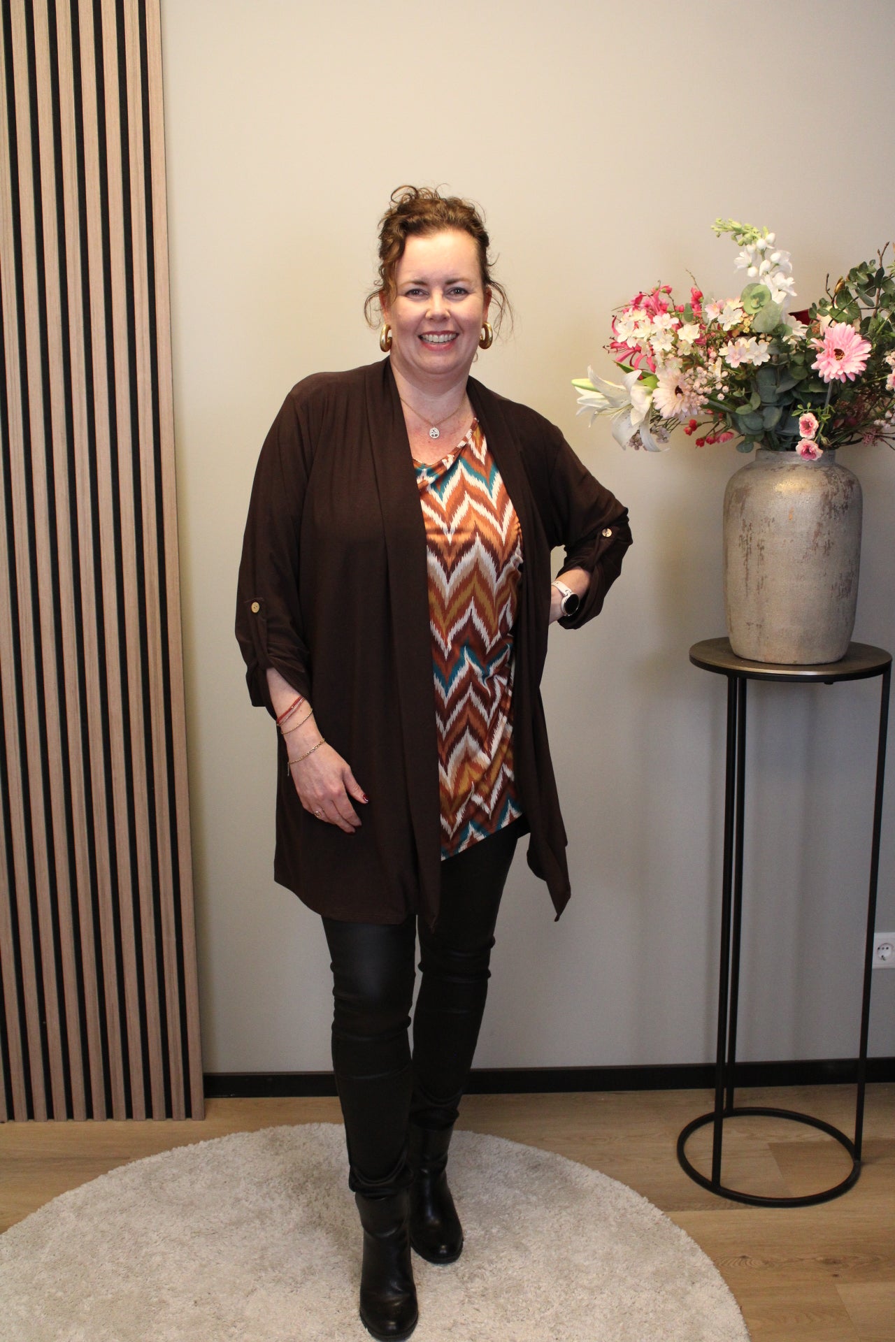 Nienke | Vest bruin kort
