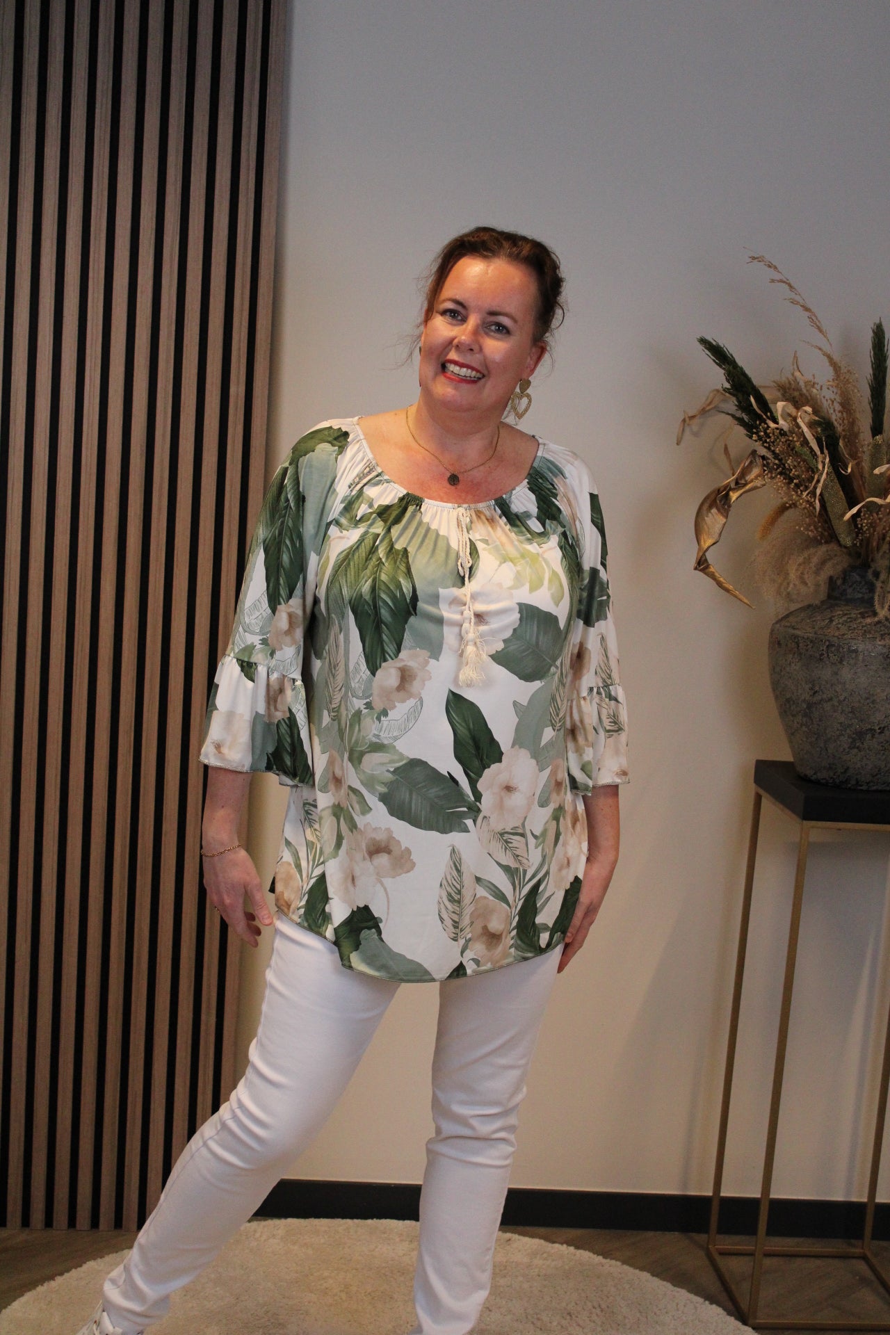 Amirah | Blouse groen korte mouw 38 t/m 48