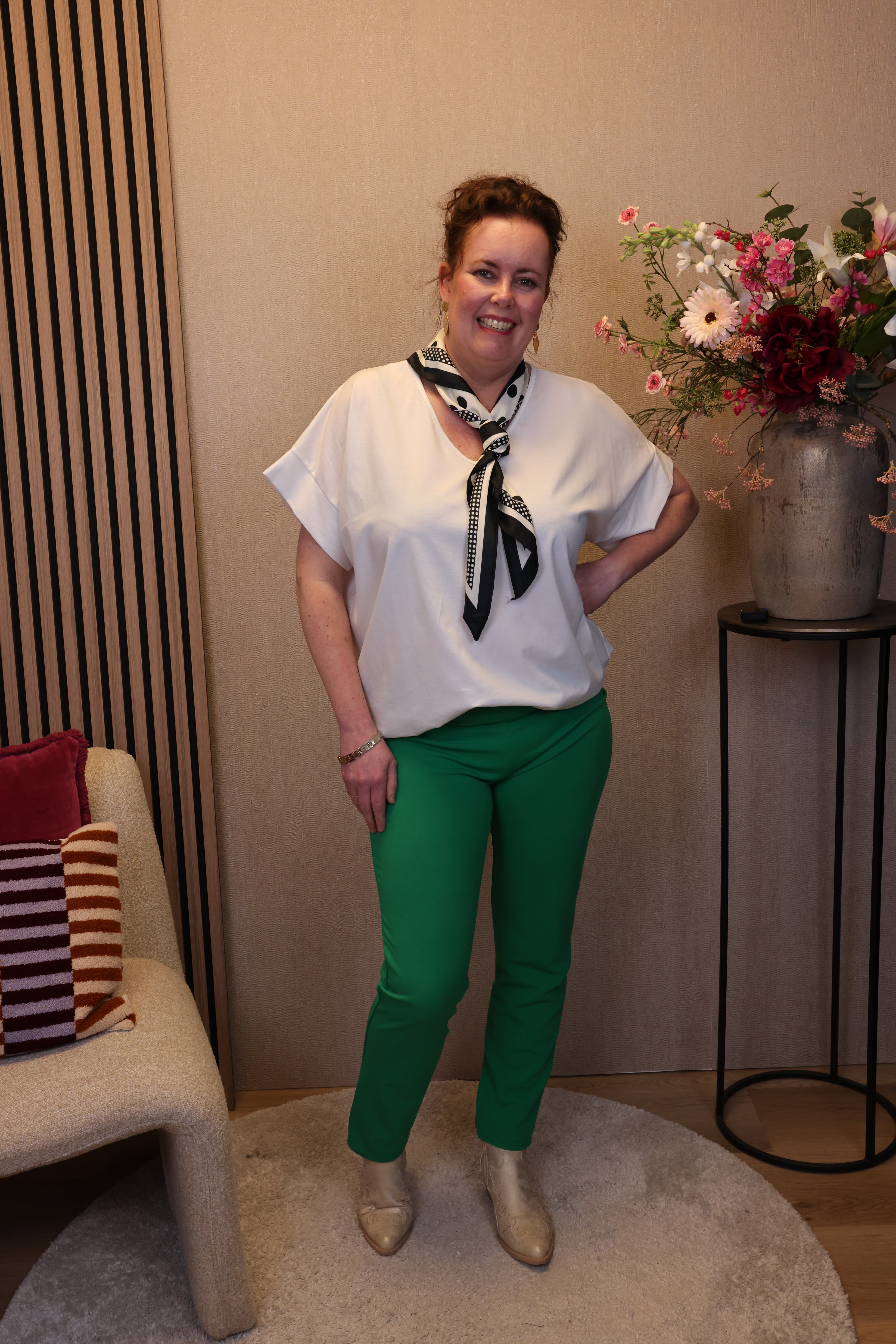 Lilly | Broek appel groen viscose