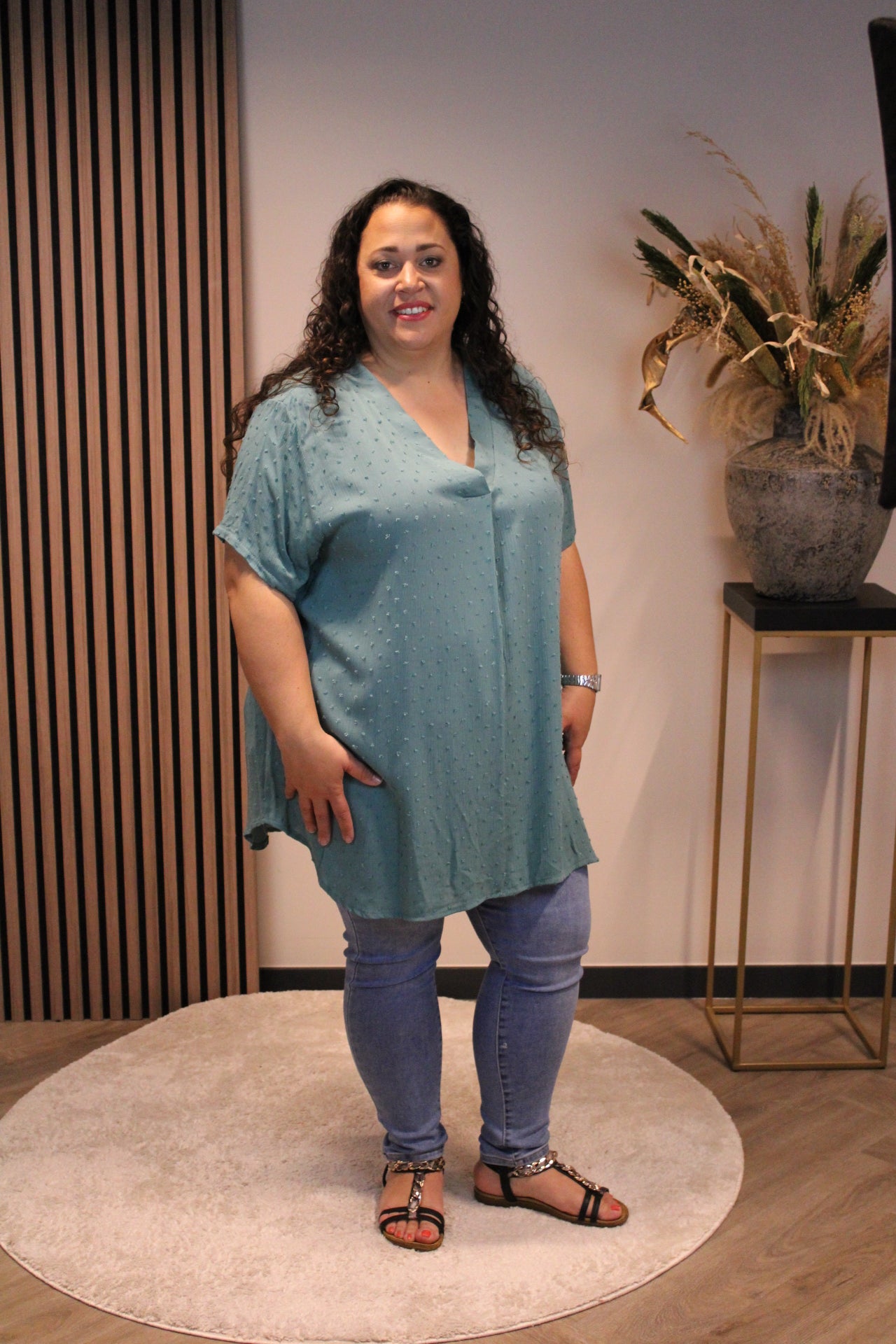 Rosalie | Blouse licht blauw 48 t/m 52