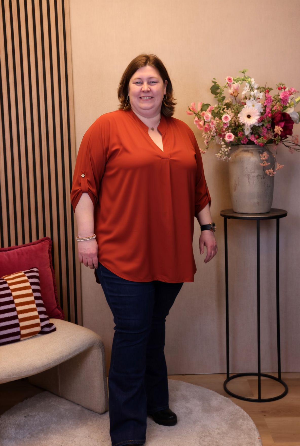 Mara | Blouse roest bruin