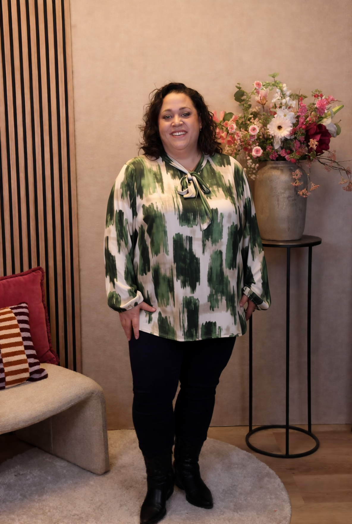 Molly | Blouse groen met strik