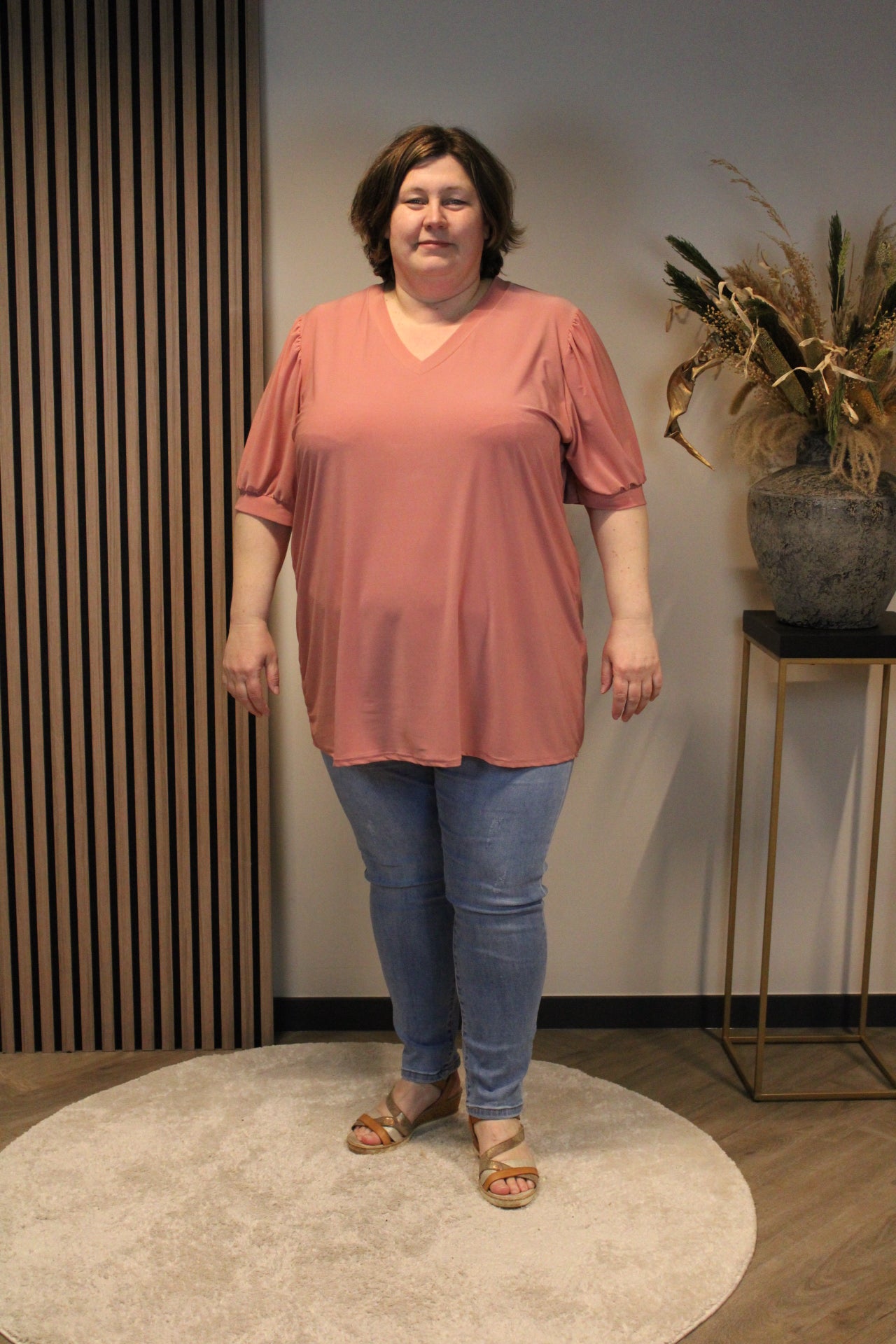 Fay | Blouse oud roze korte mouw 52 t/m 58