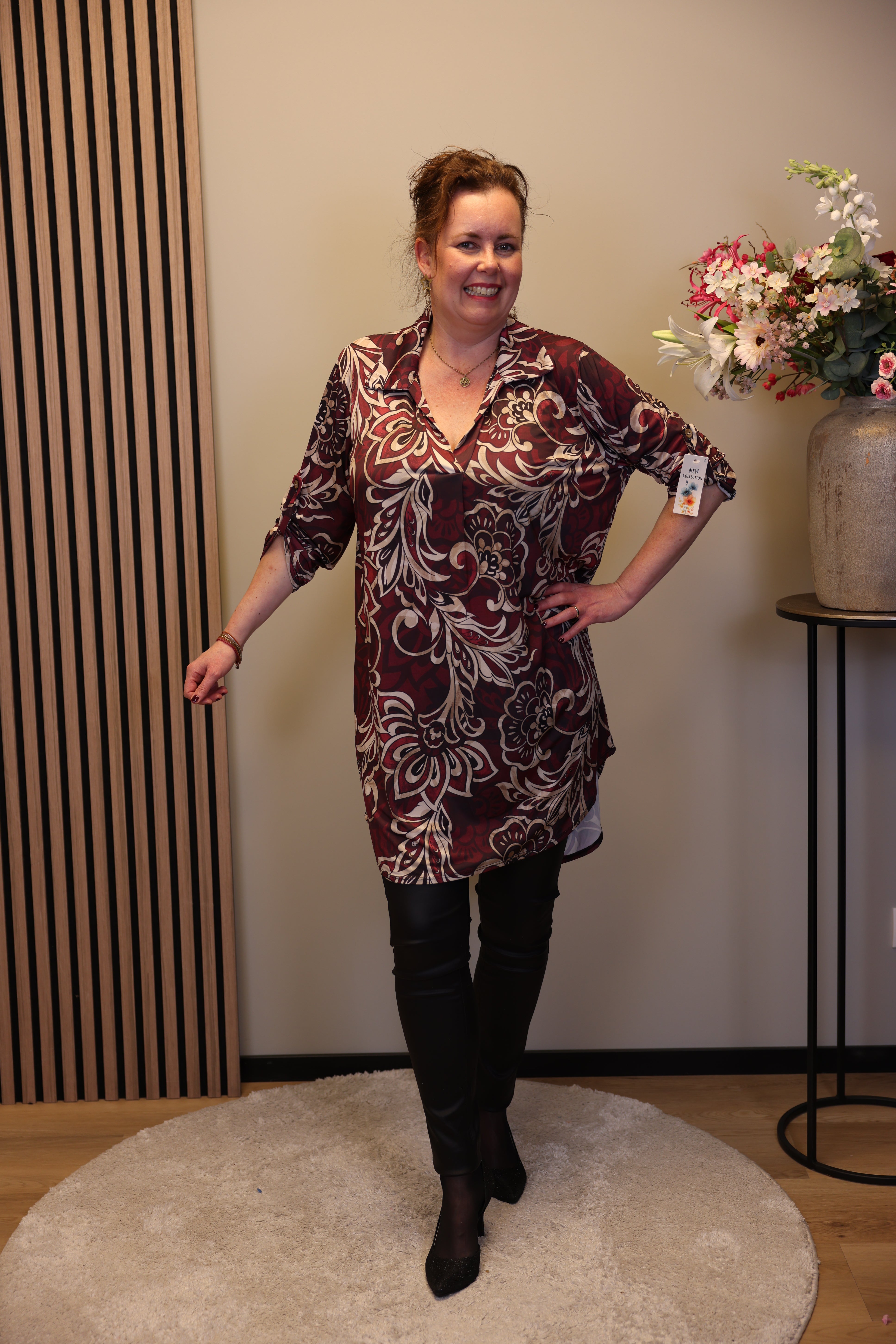 Anouk | Tuniek roze met kraagje