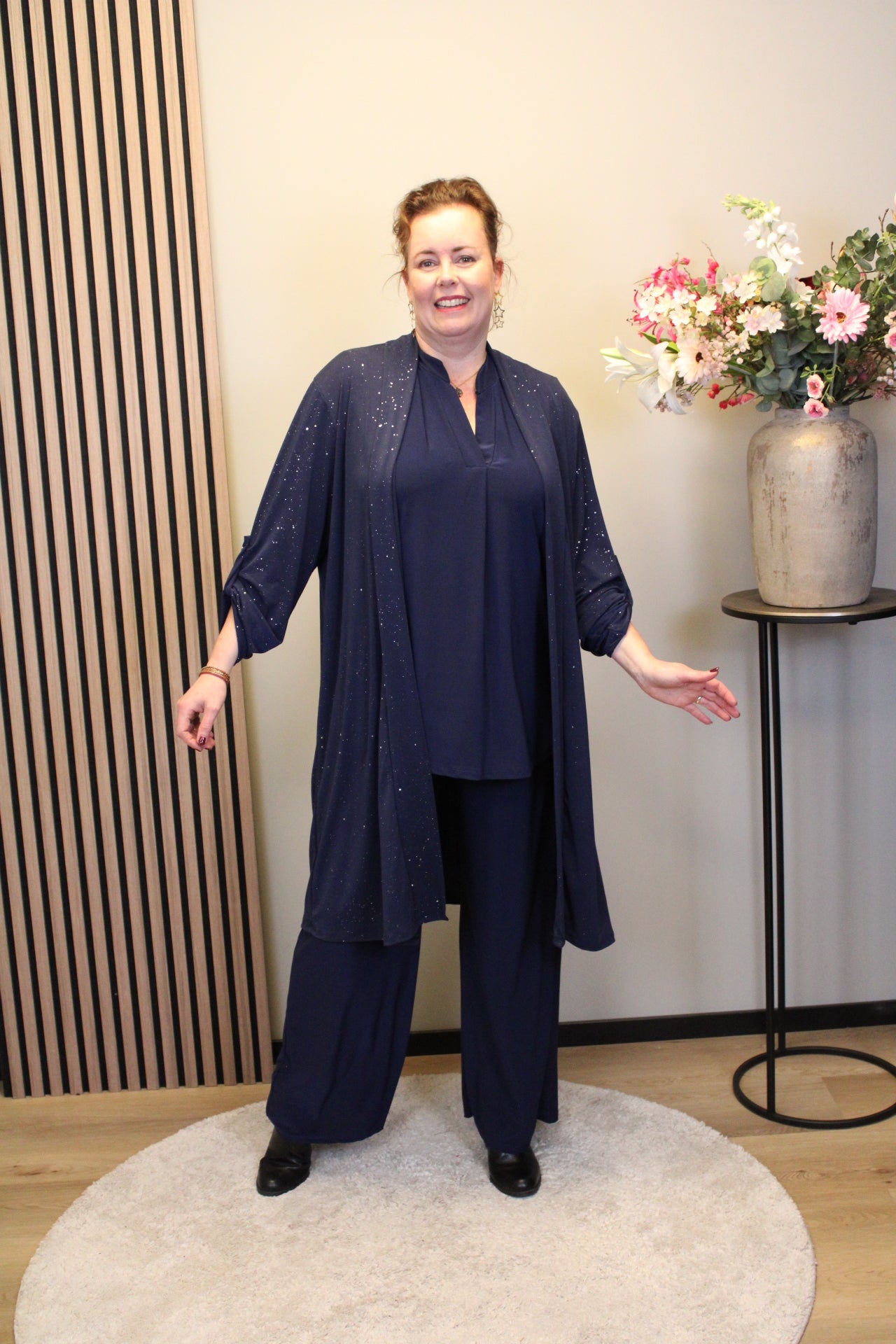 Lauren glitter | Dun vestje lang navy 38 t/m 48