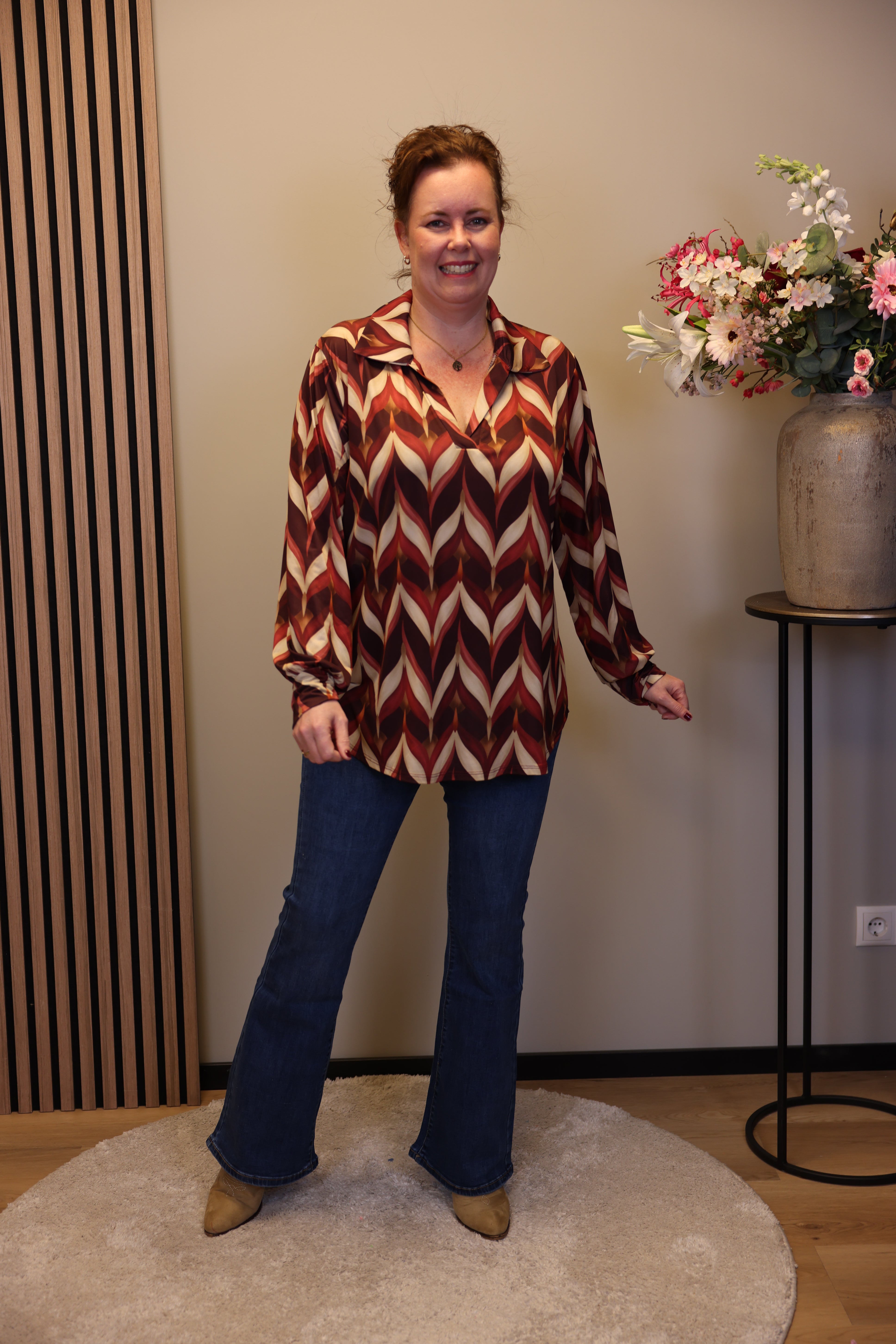 Fabienne | Blouse roze met kraagje 48 t/m 52