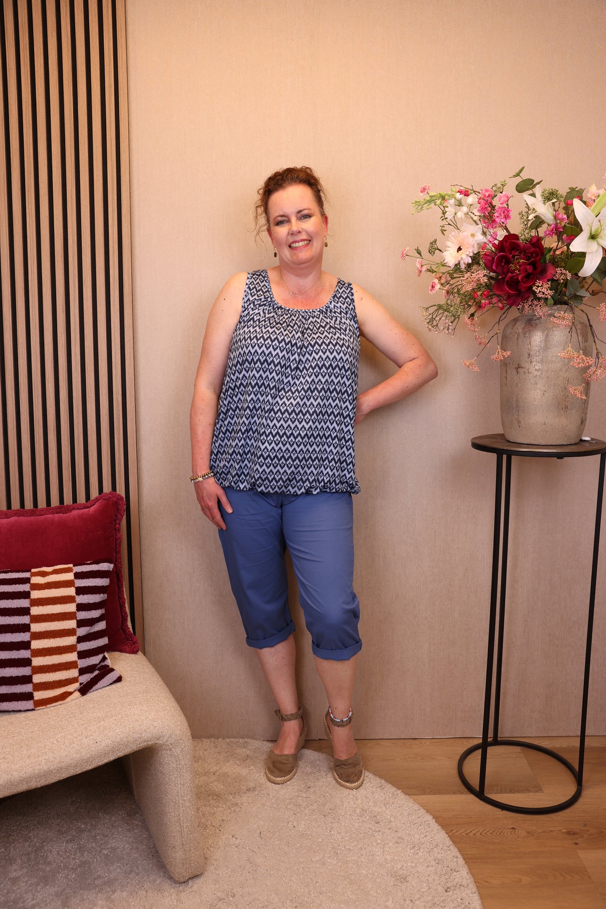 Lauren | Ballon top blauw