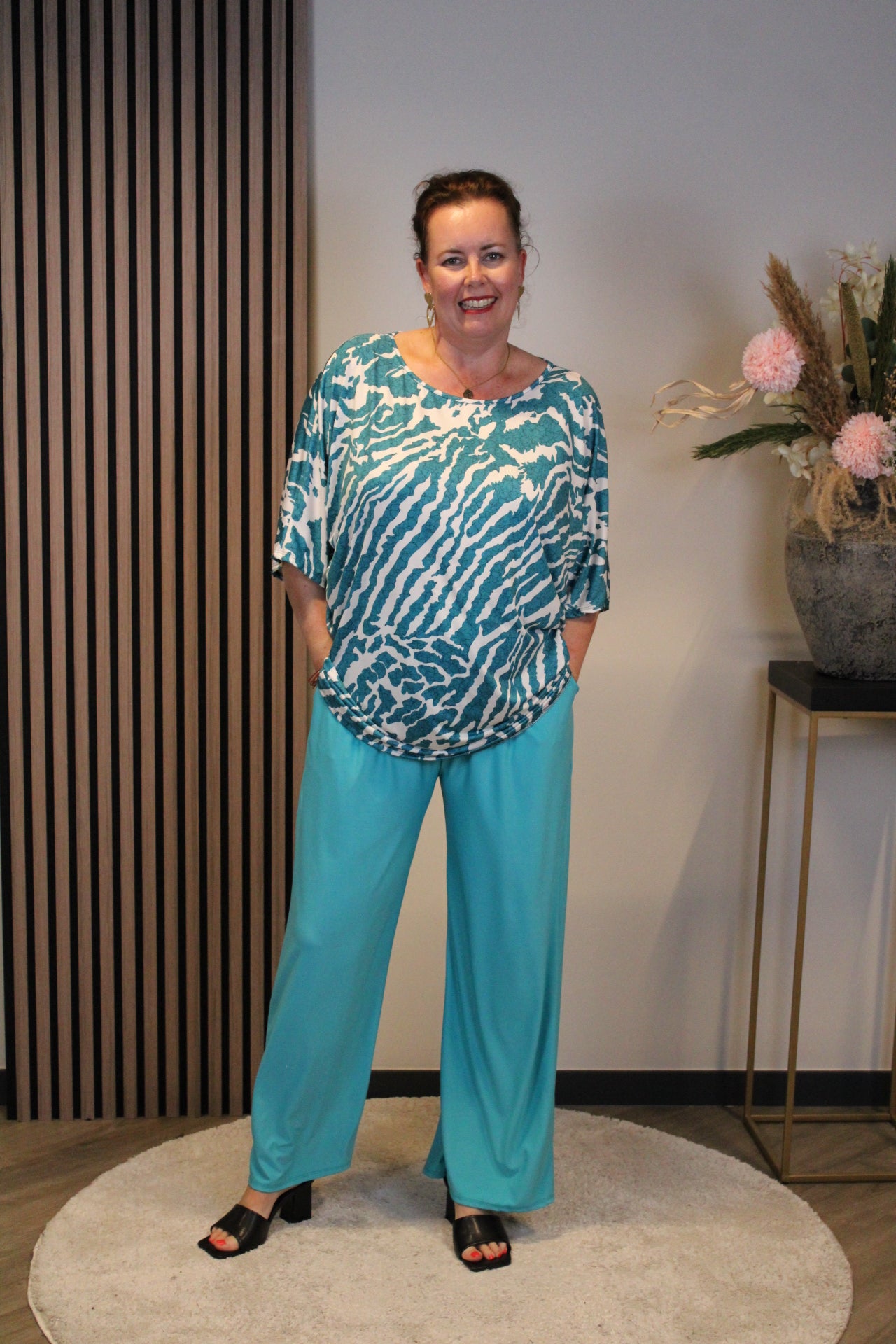 Ellen | Broek mint met zakken 38 t/m 46